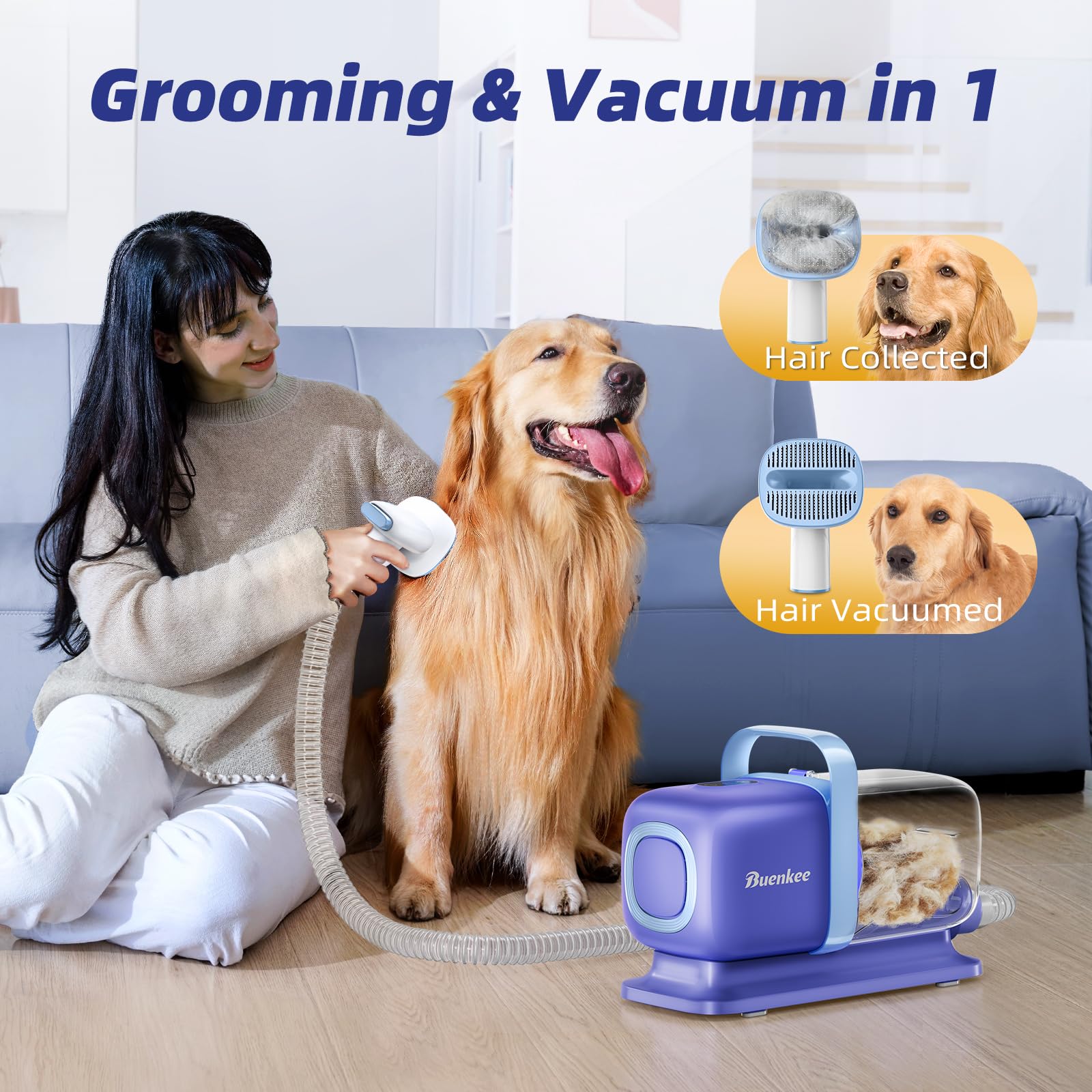 Dog Grooming Kit With Vacuum For Easy Cleanup