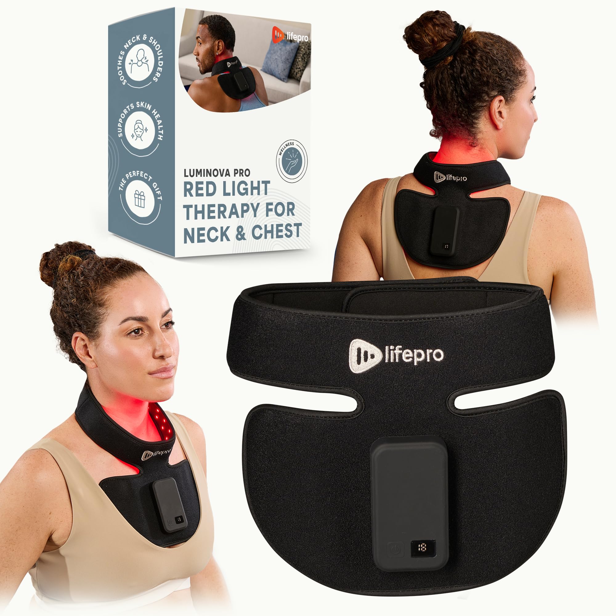 Compact Rechargeable Red Light Therapy Neck Device