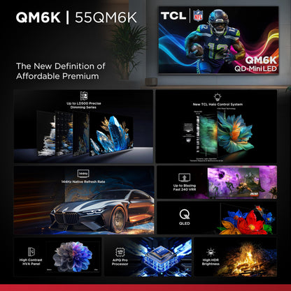 TCL 55 Inch Mini LED 4K UHD Smart TV with High Contrast
