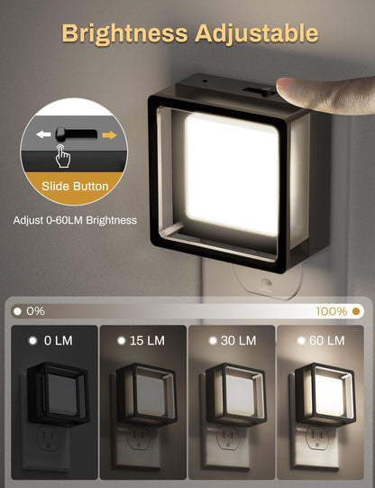 DORESshop LED Night Light 2 Pack Dusk to Dawn Dimmable
