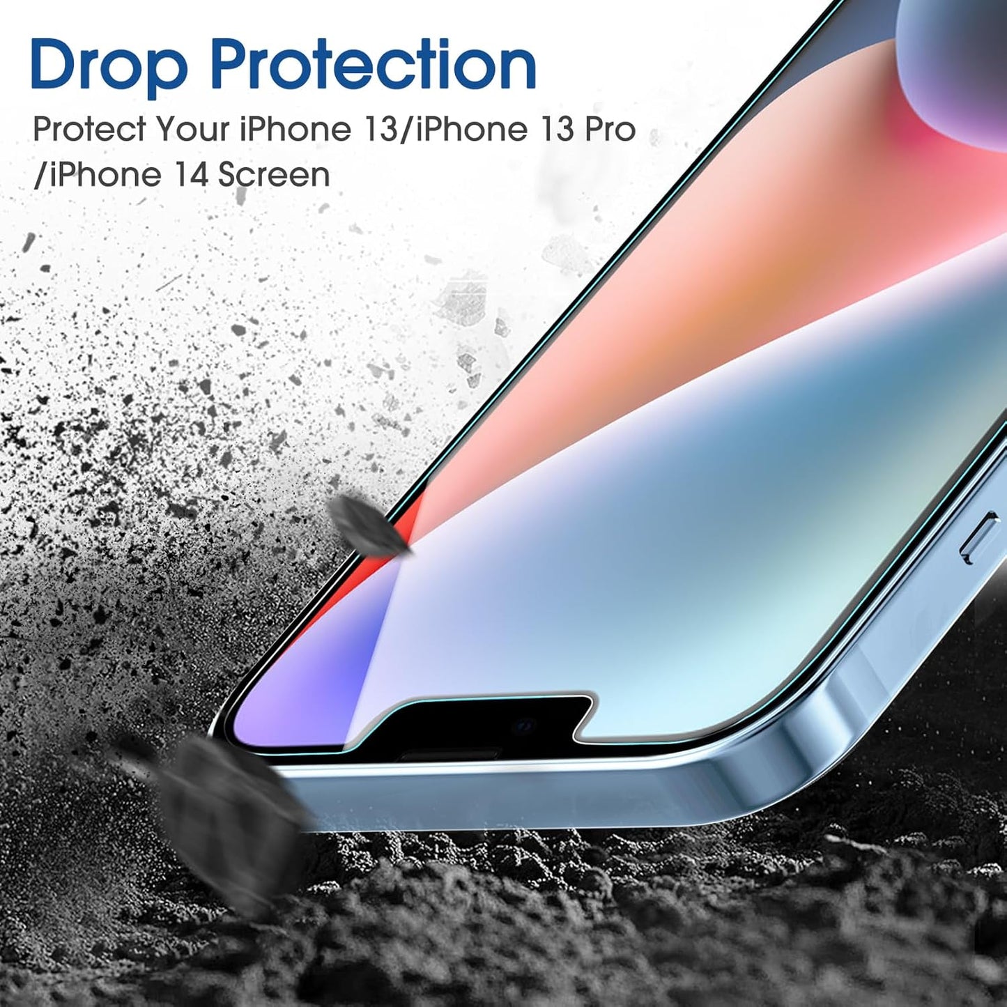 AmFilm Essential 9H Plus Tempered Glass Screen Protector For iPhone 14 13 Pro