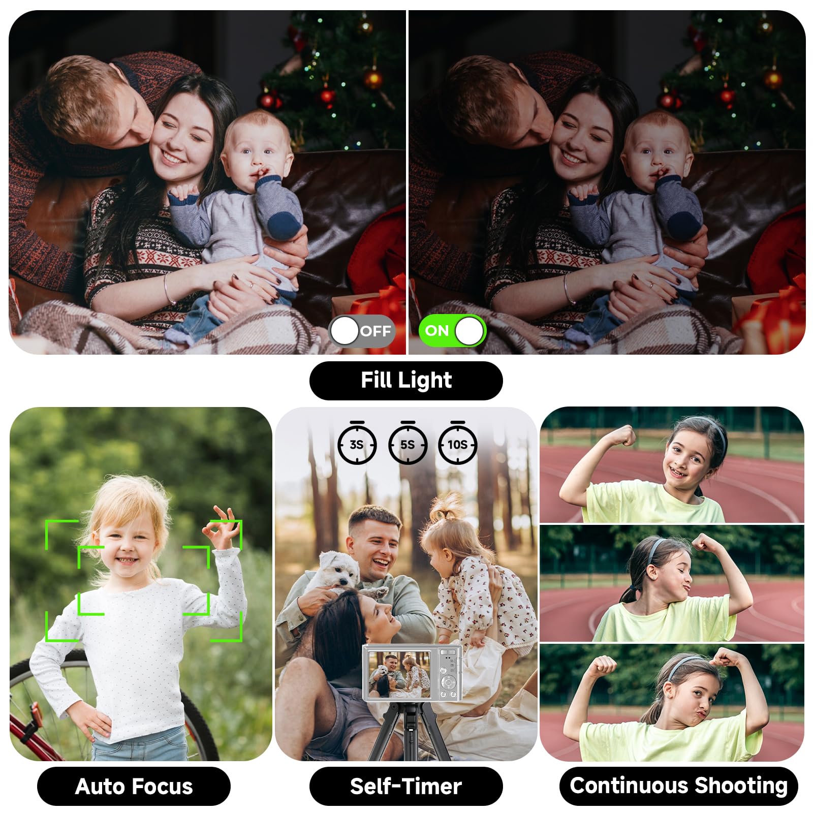FHD 4K Digital Camera for Kids with 16X Zoom