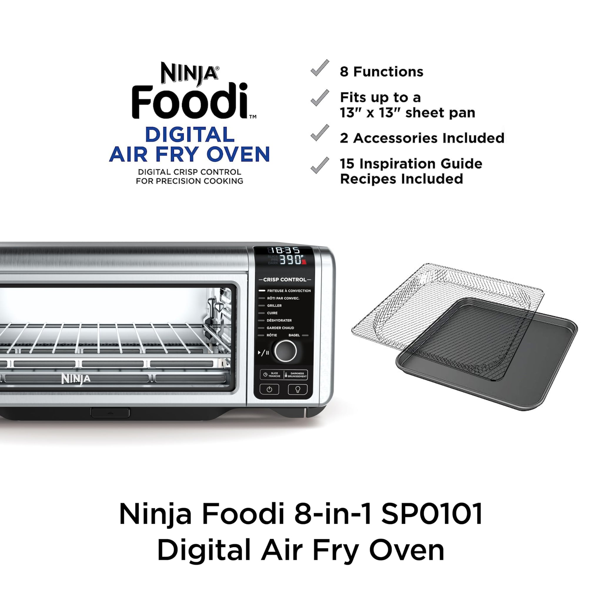 Ninja Flip Toaster Oven and Air Fryer Space Saving Design