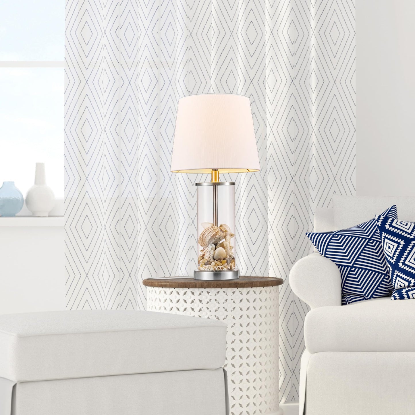 Maya 21 Inch Clear Glass Fillable Table Lamp