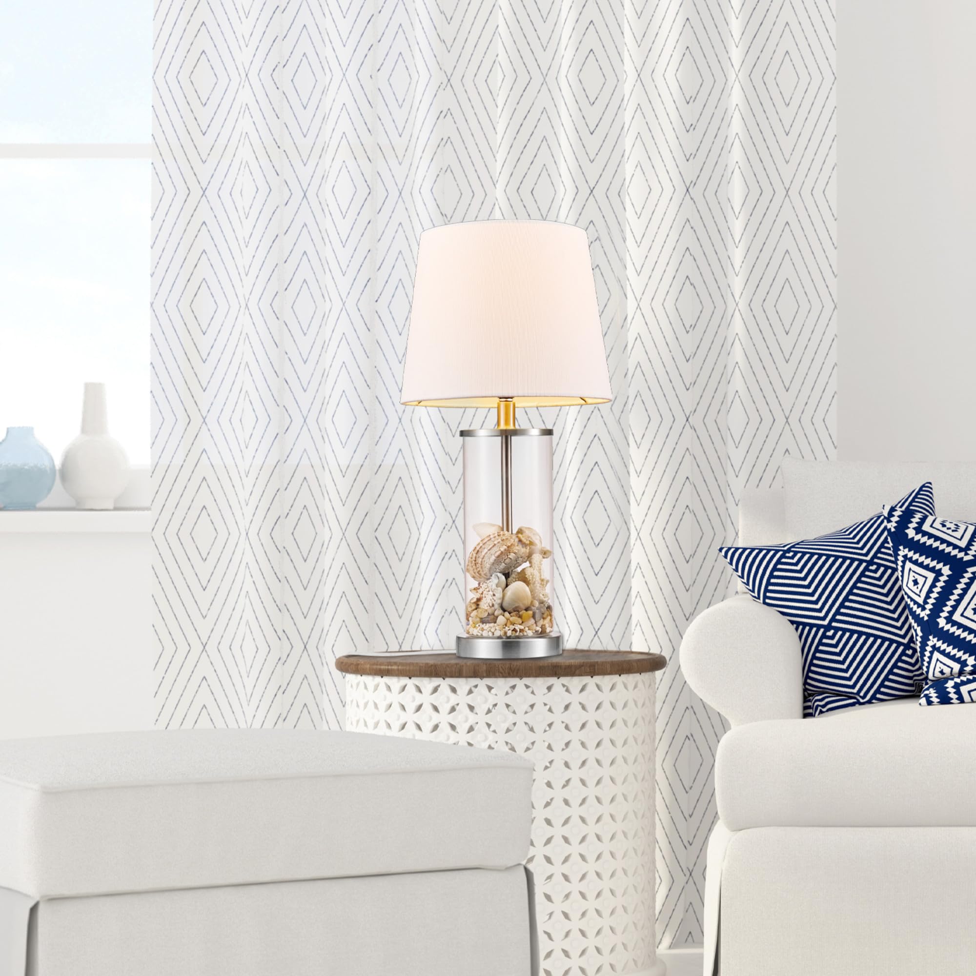 Maya 21 Inch Clear Glass Fillable Table Lamp