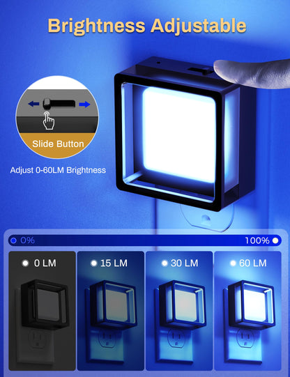 DORESshop LED Night Light 2 Pack Dusk to Dawn Dimmable