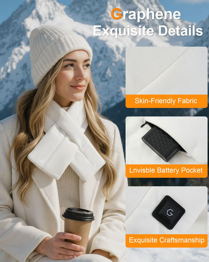 Wulcea Graphene Heated Scarf For Women 6000mAh Fast Charge