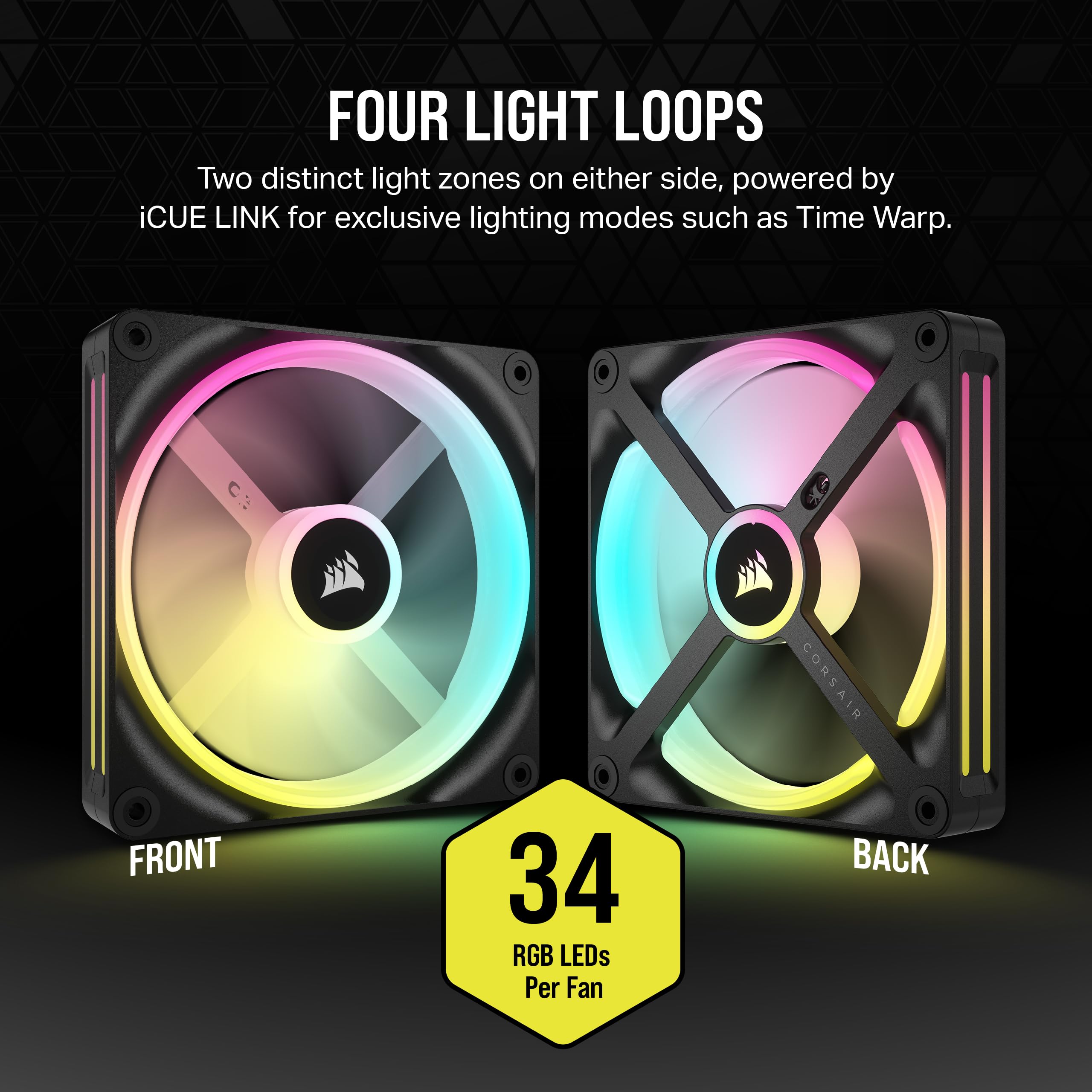 Corsair iCUE LINK QX120 RGB Fan Kit with Magnetic Dome Design