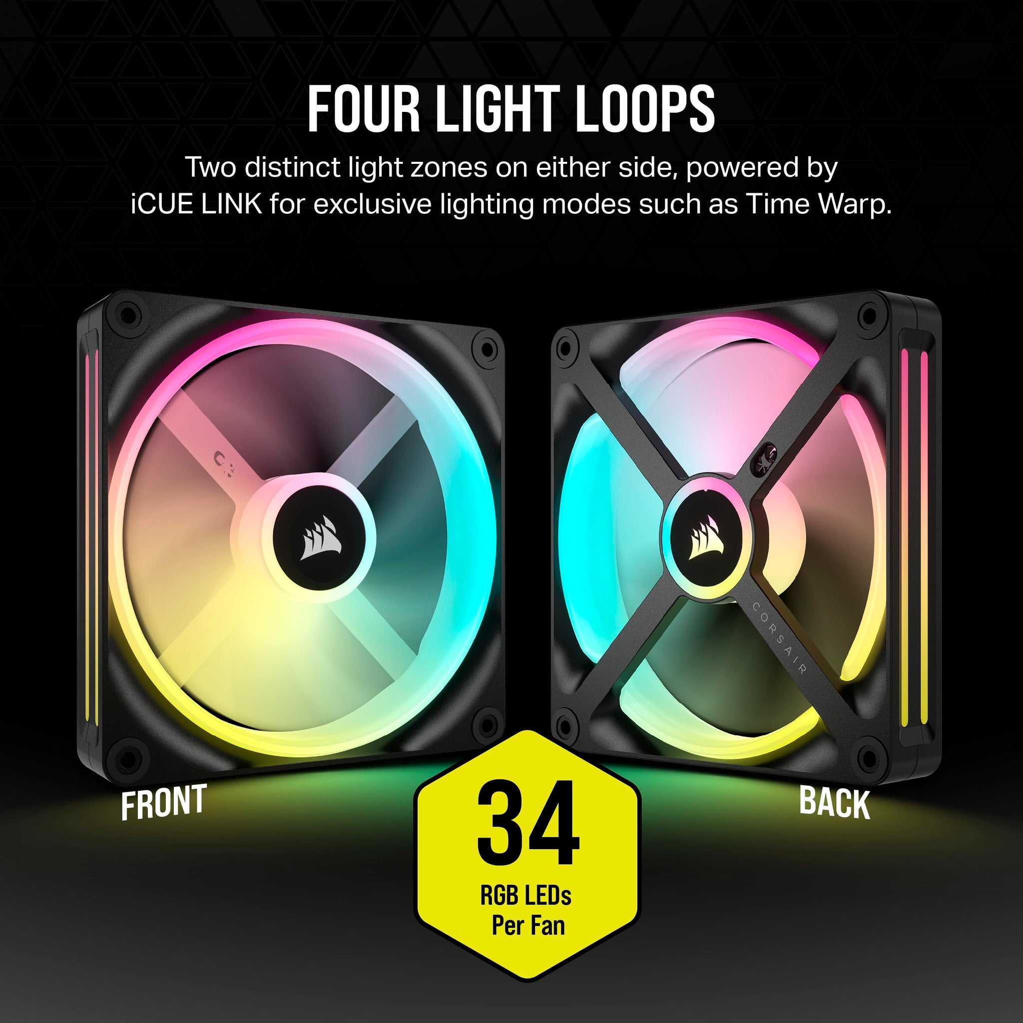 Corsair iCUE LINK QX120 RGB Fan Kit with Magnetic Dome Design