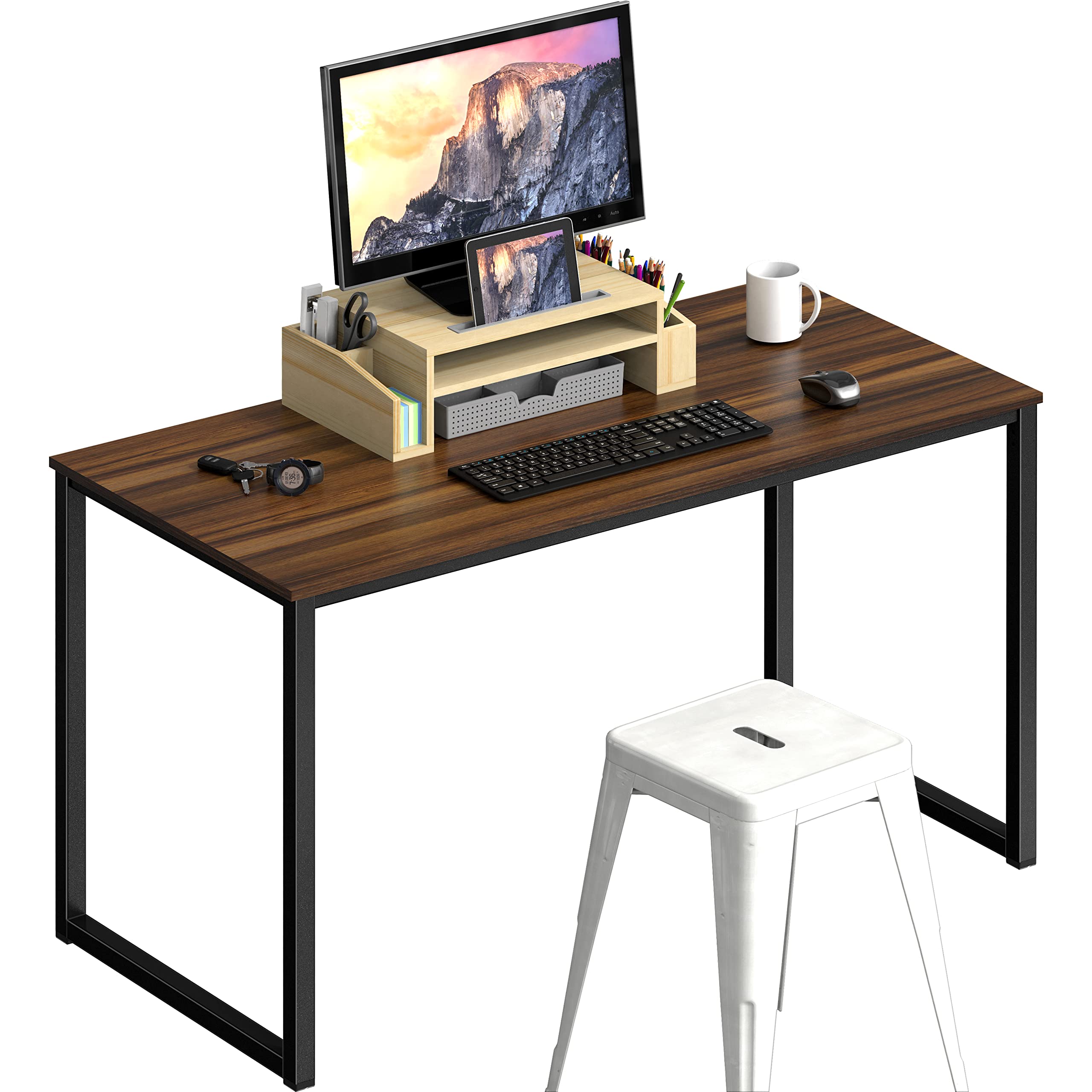 SHW 48 Inch Black Home Office Computer Desk