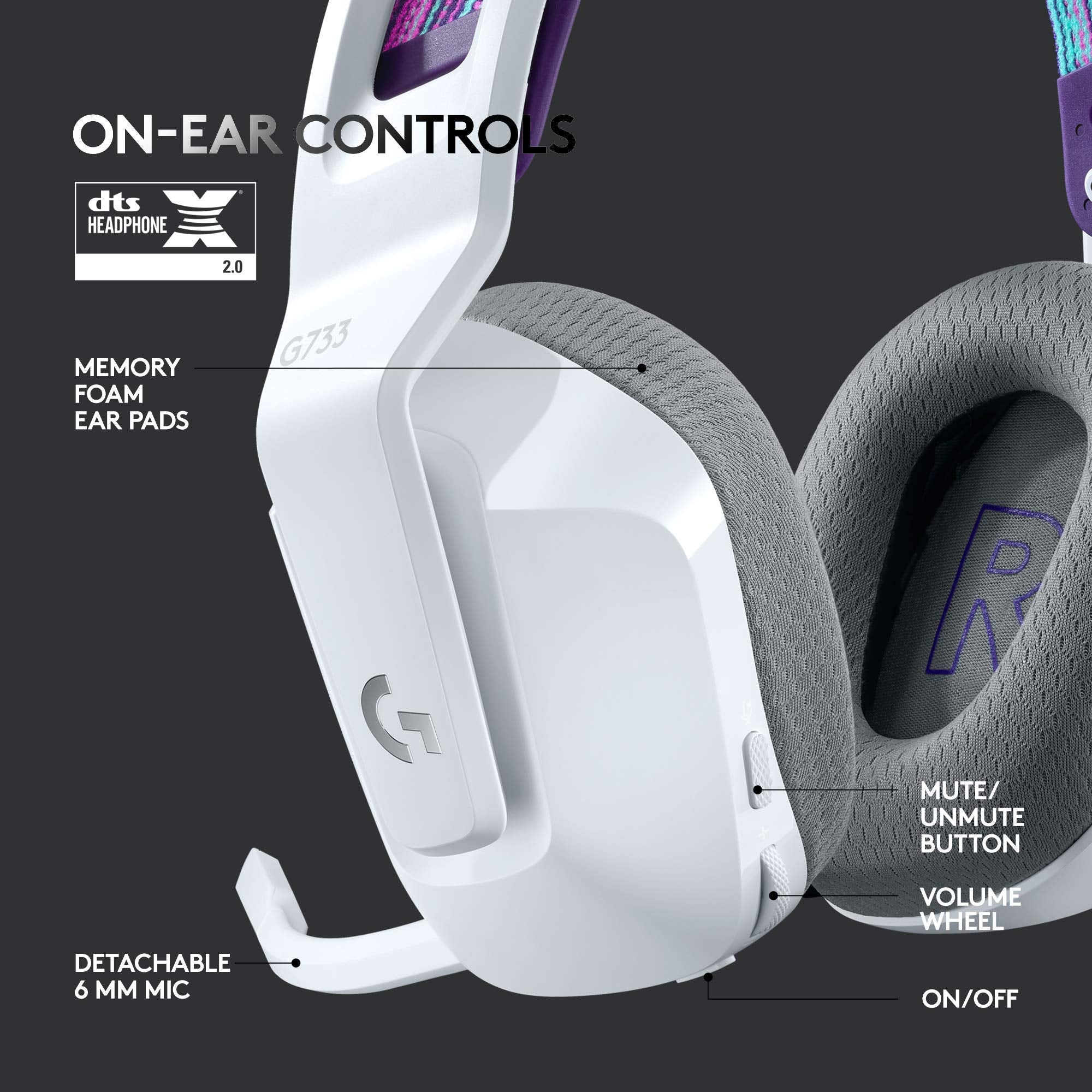 Logitech G733 Wireless Gaming Headset with Premium Audio
