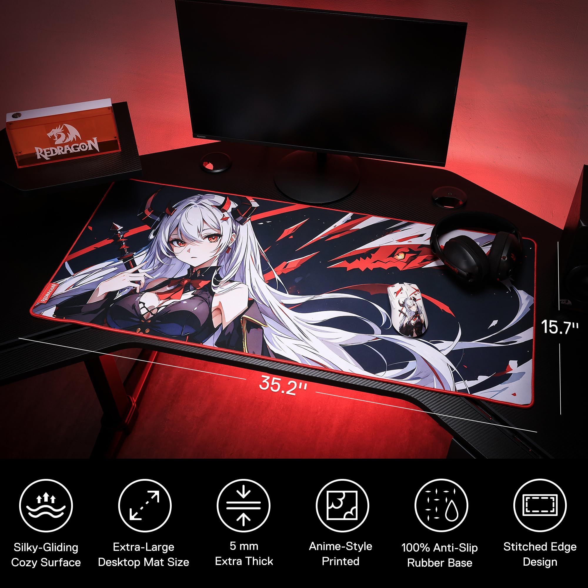 Redragon Anime Gaming Mouse Pad With Smooth Surface