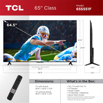 TCL 75 Inch 4K Smart TV with Dolby Vision and Alexa