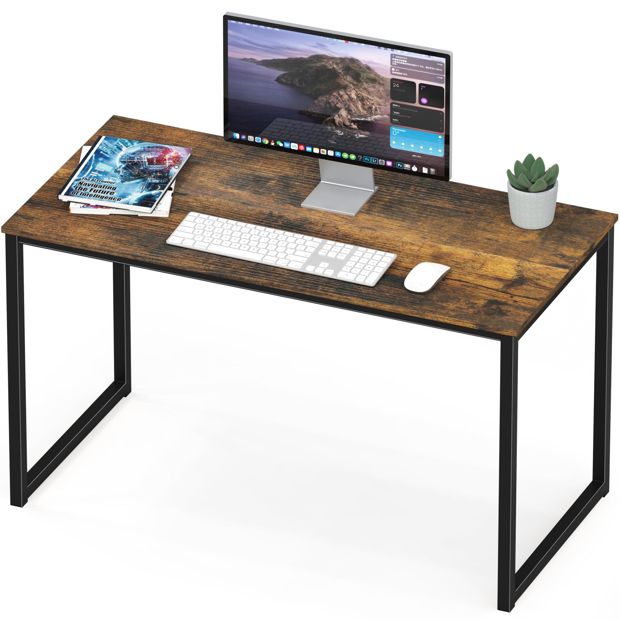 SHW 48 Inch Black Home Office Computer Desk