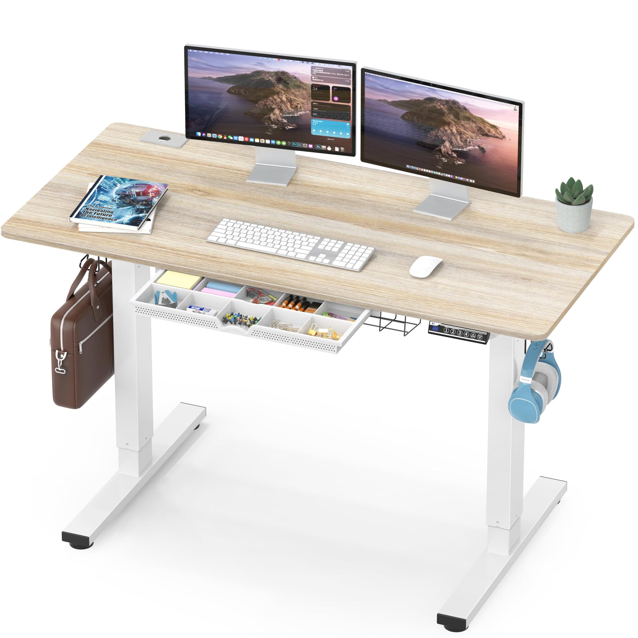 Height Adjustable Standing Desk with Memory Preset Feature