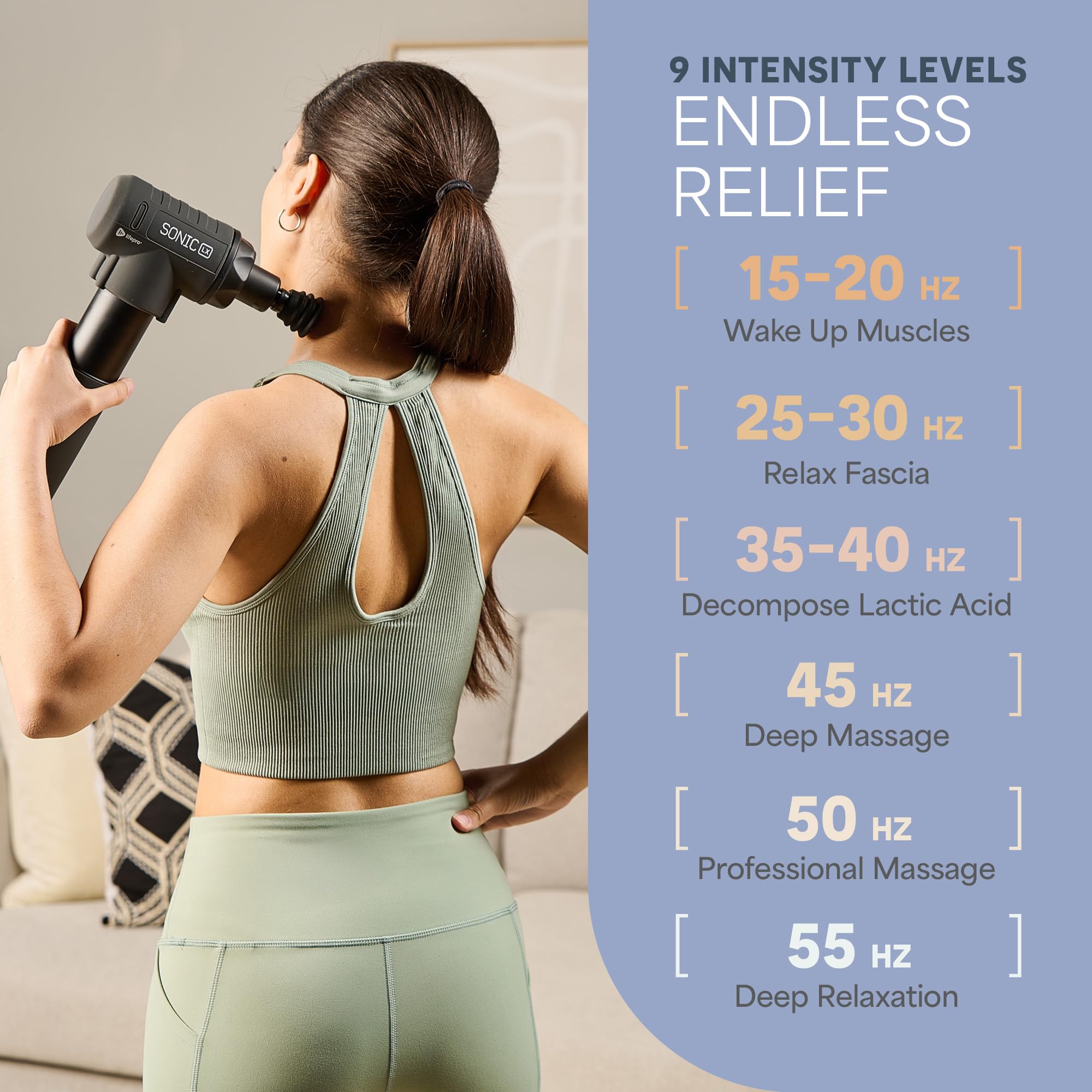 LifePro Sonic LX Heated Massage Gun for Muscle Recovery