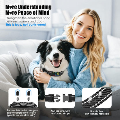 Smart AI Bark Collar with Rechargeable Waterproof Design