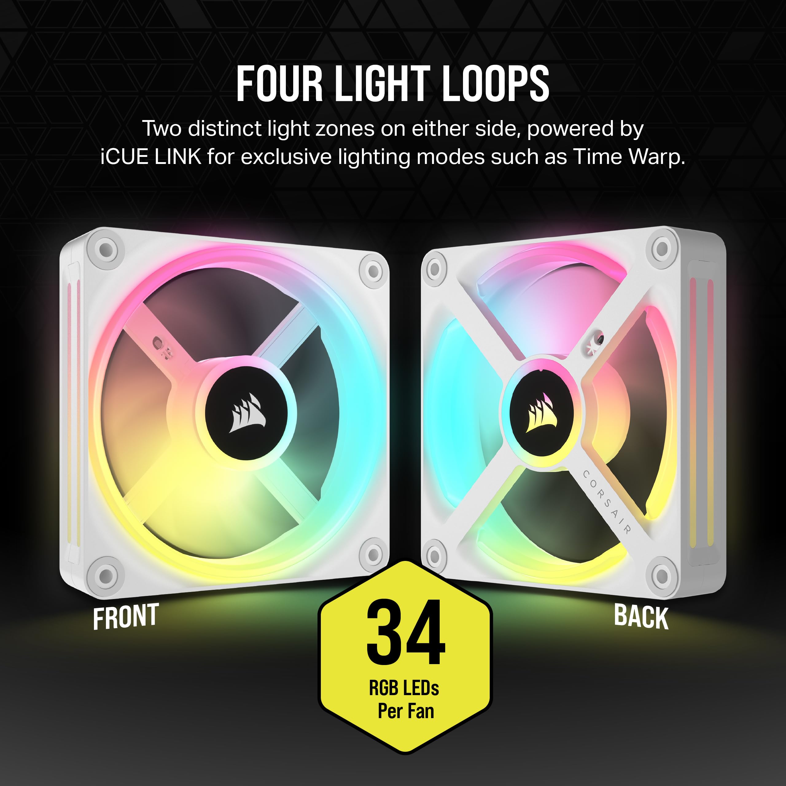 Corsair iCUE LINK QX120 RGB Fan Kit with Magnetic Dome Design