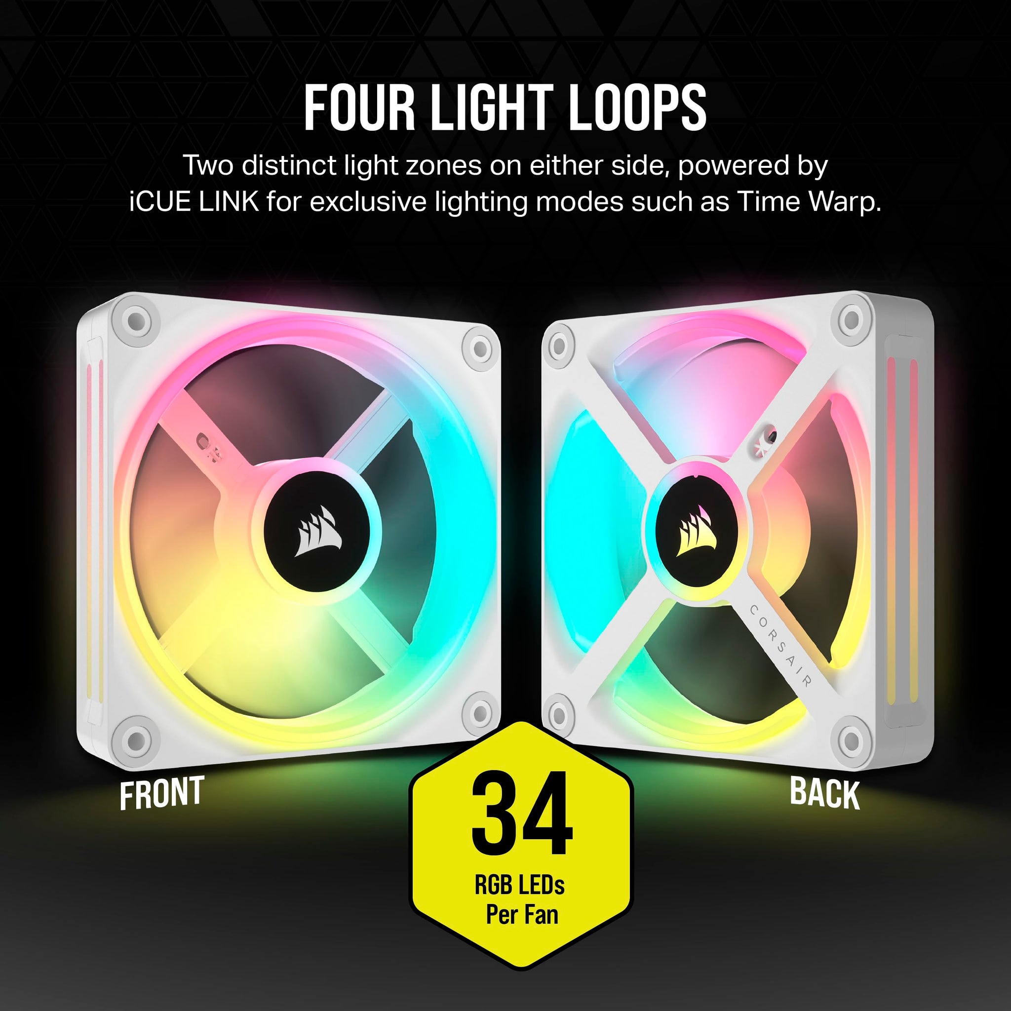 Corsair iCUE LINK QX120 RGB Fan Kit with Magnetic Dome Design
