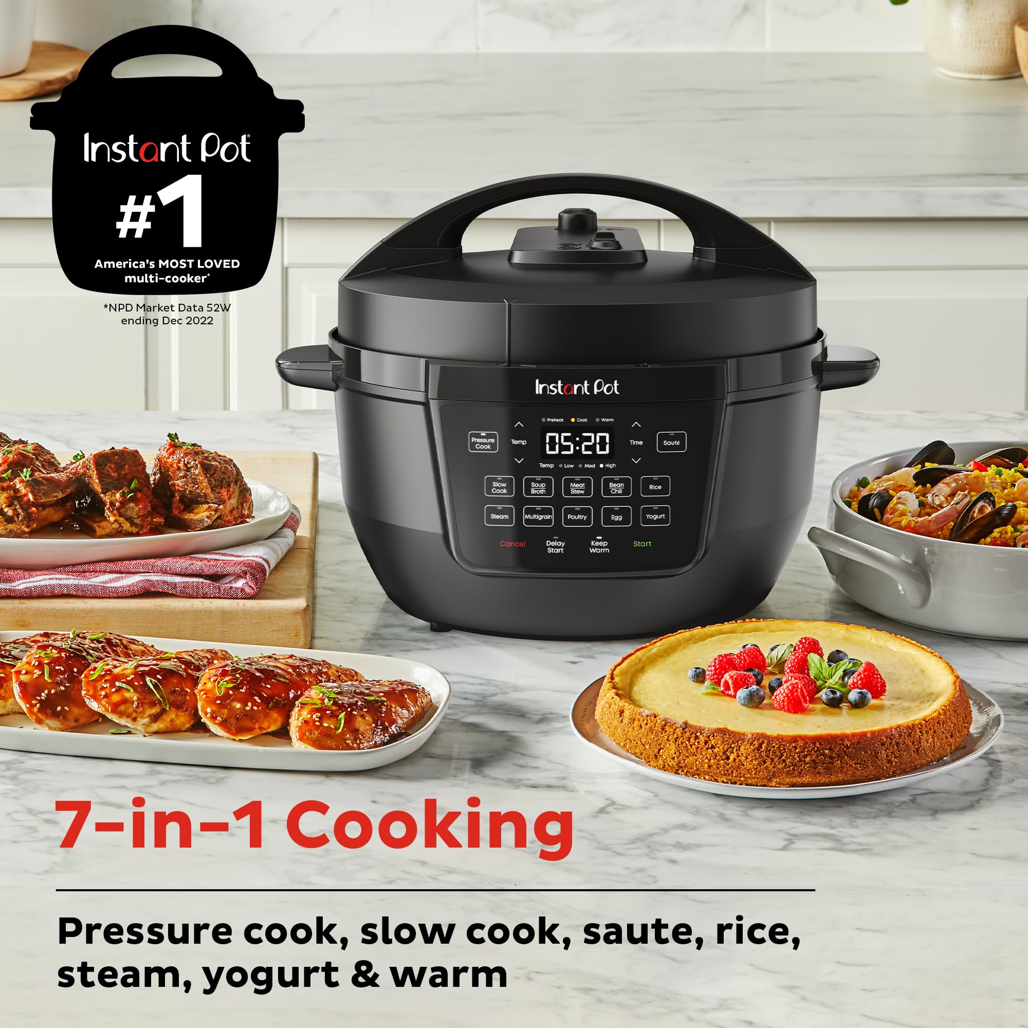 Instant Pot Duo Mini Electric Pressure Cooker with Recipe App