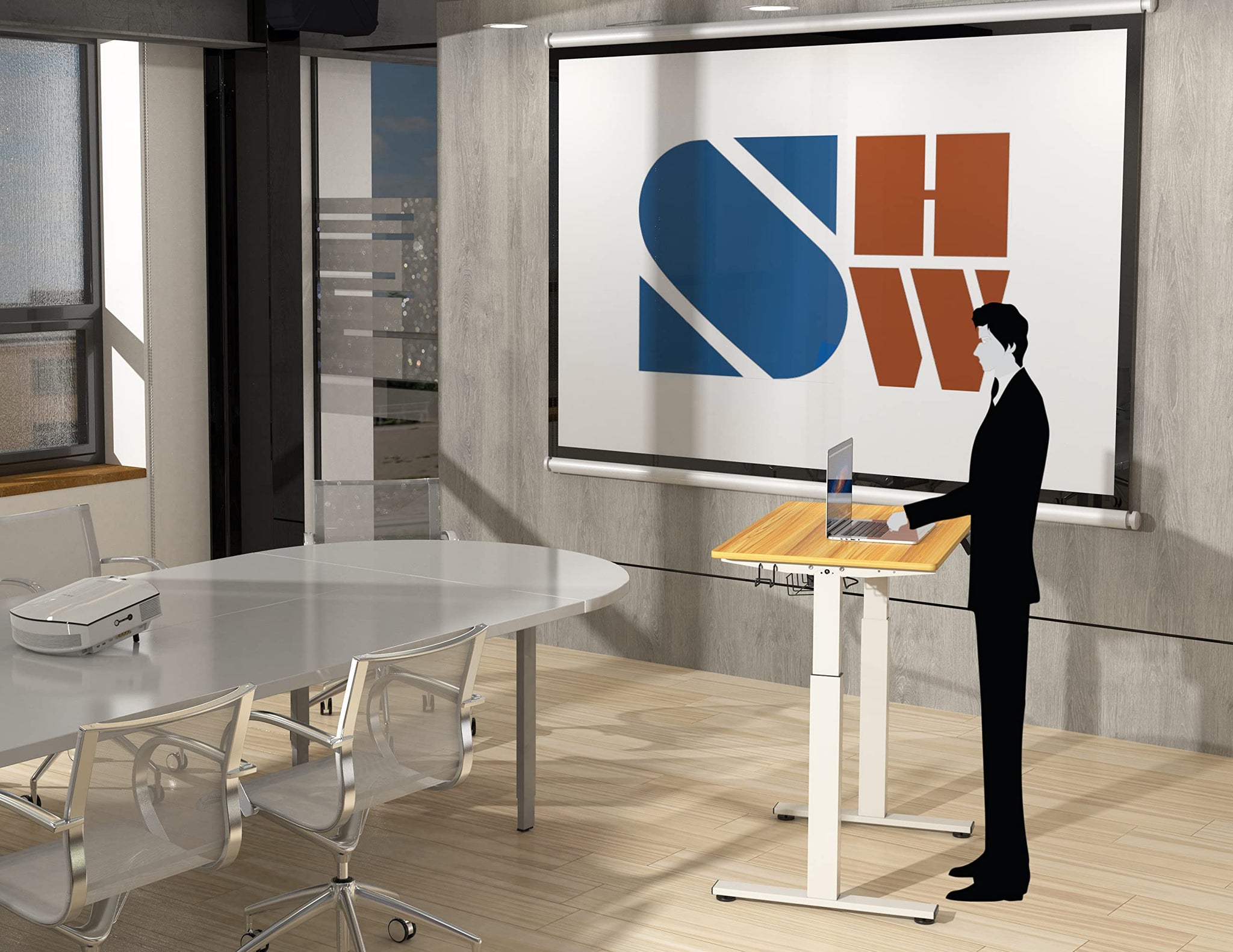 Height Adjustable Standing Desk with Memory Preset Feature