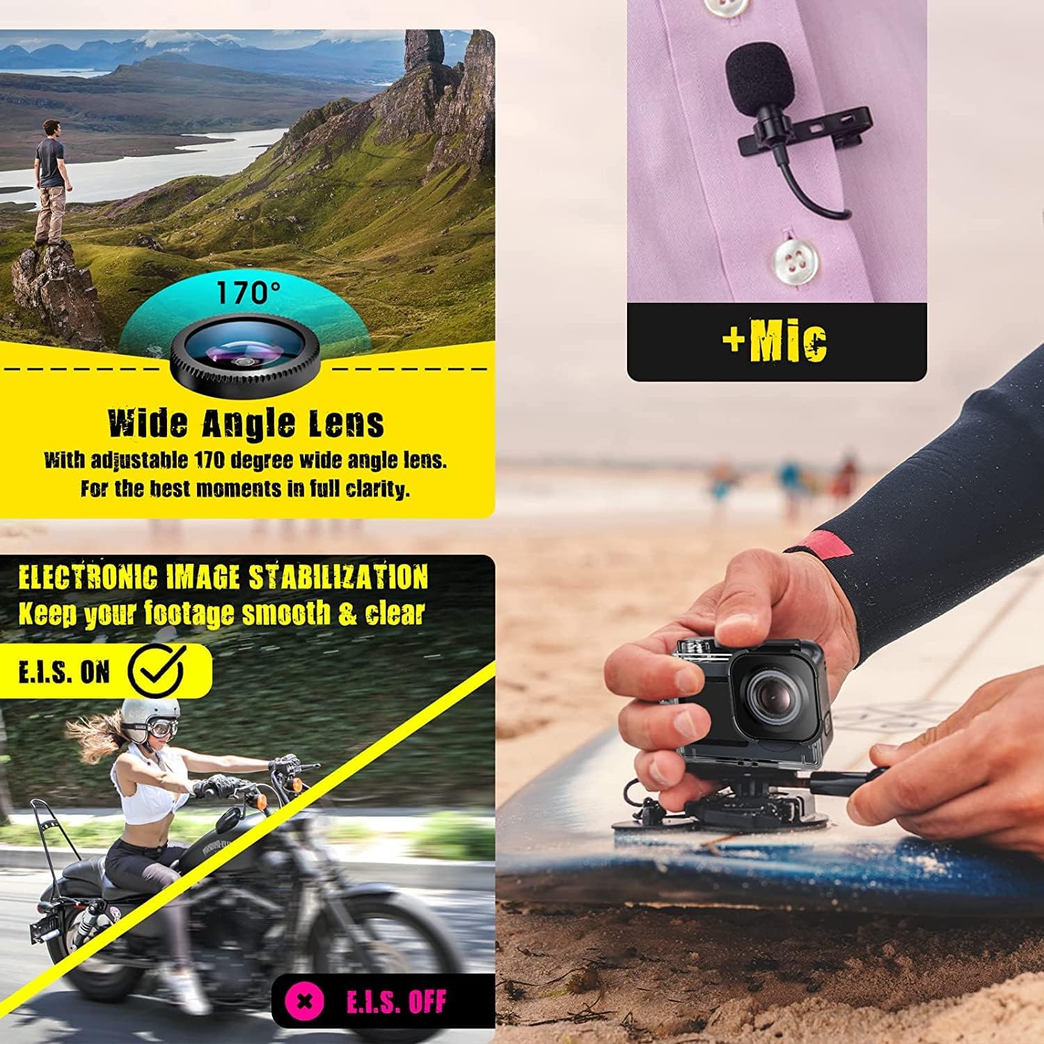 Icefox 4K Waterproof Action Camera With Wide Angle Lens