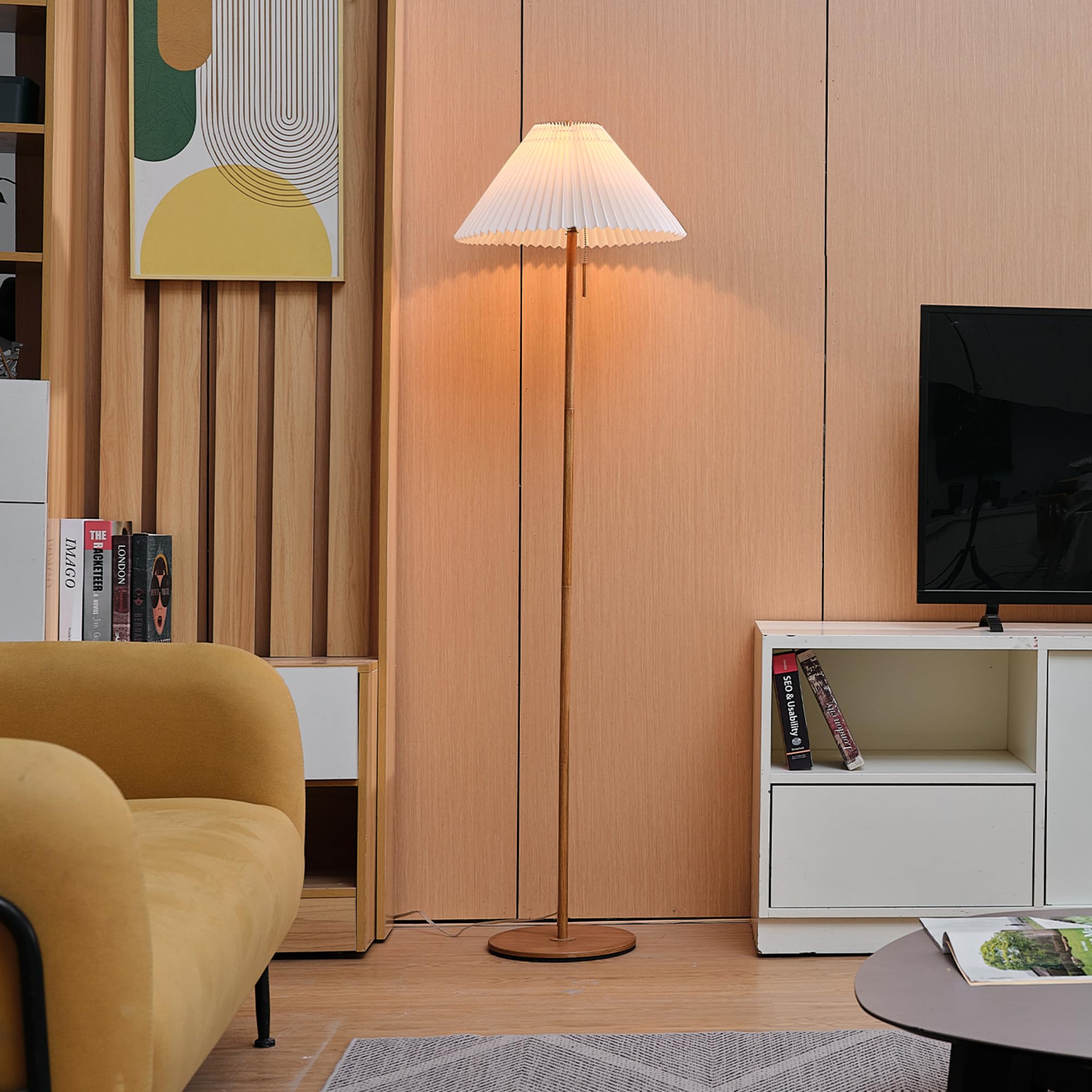 Modern 58 Inch Floor Lamp with Geometric Design