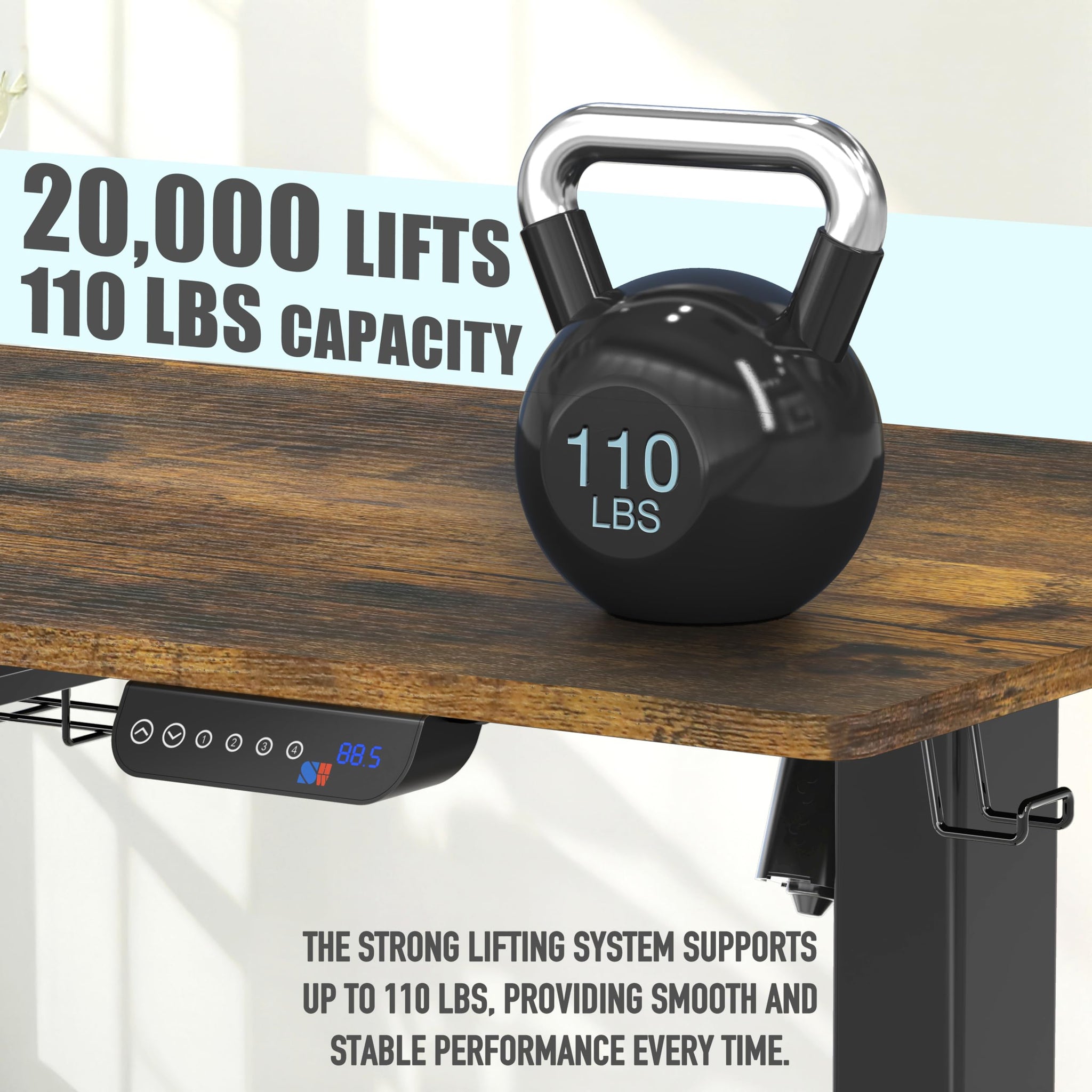 Height Adjustable Standing Desk with Memory Preset Feature