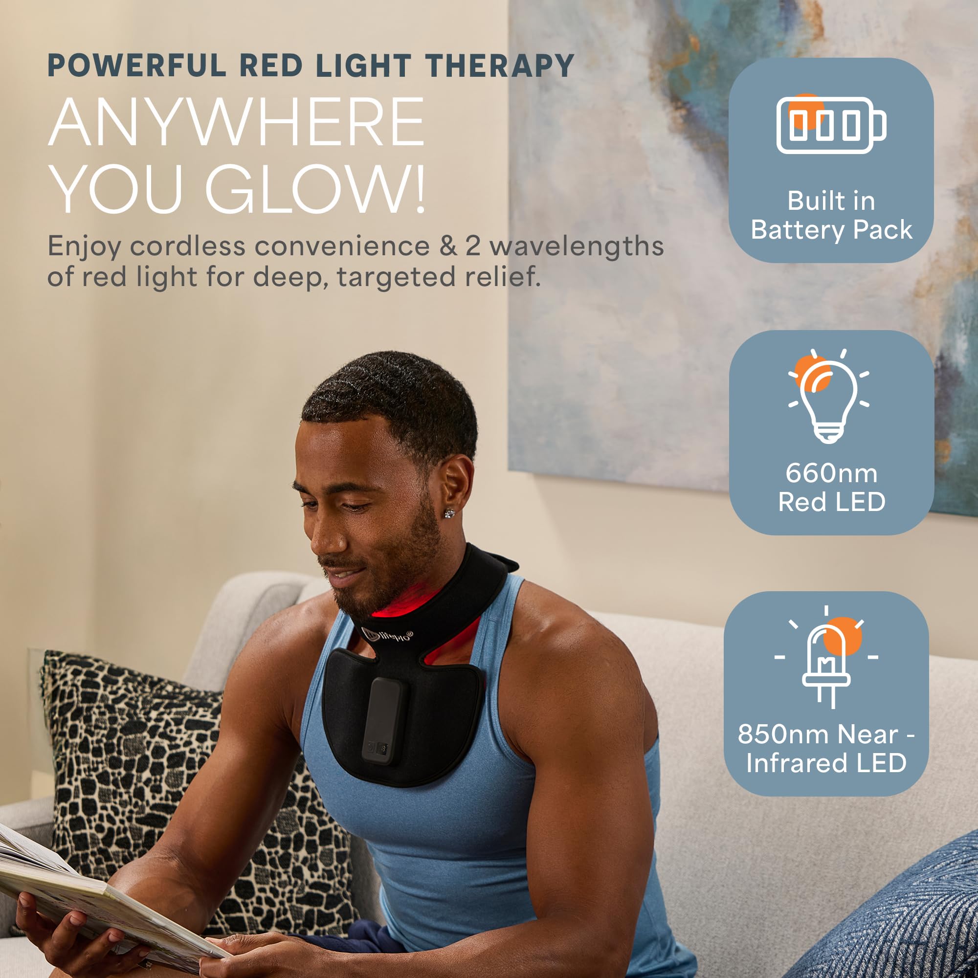 Compact Rechargeable Red Light Therapy Neck Device