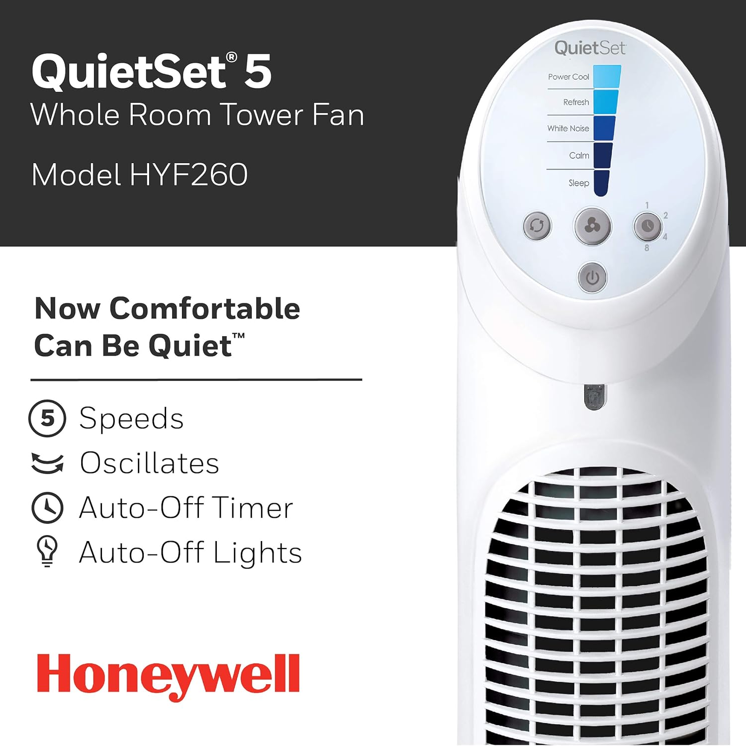 Honeywell Quiet Set Tower Fan with Remote Control