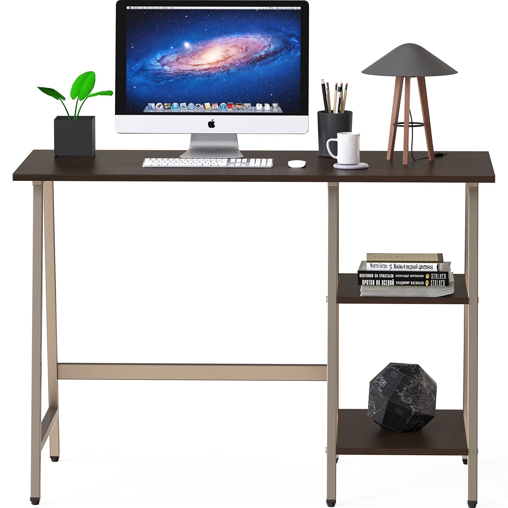 SHW 43 Inch Home Office Desk with Open Storage