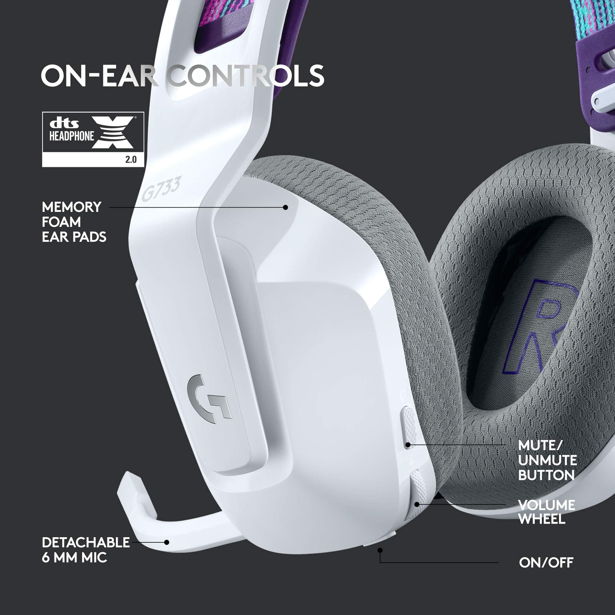 Logitech G733 Wireless Gaming Headset with Premium Audio