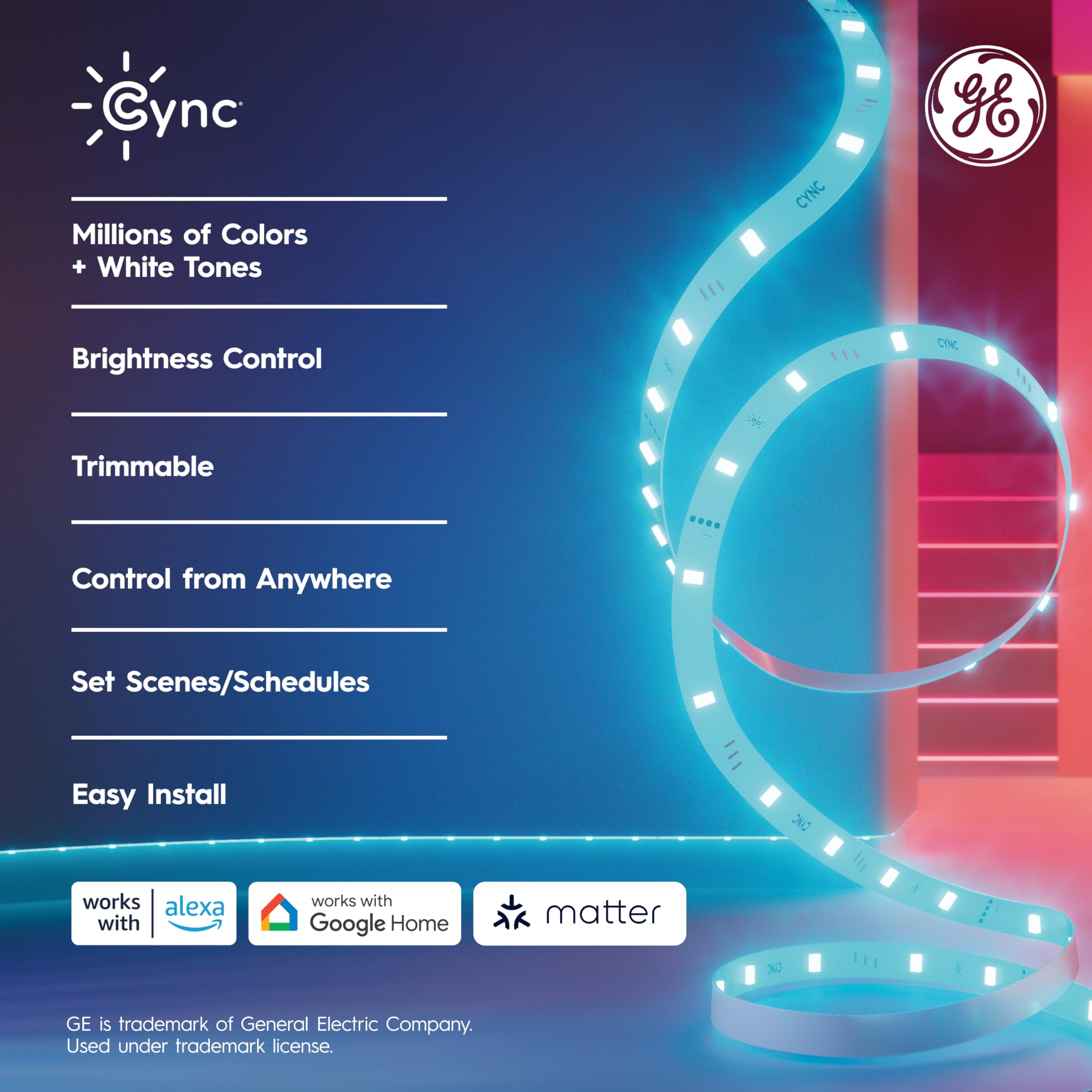 Cync Smart LED Strip Lights with Millions of Colors