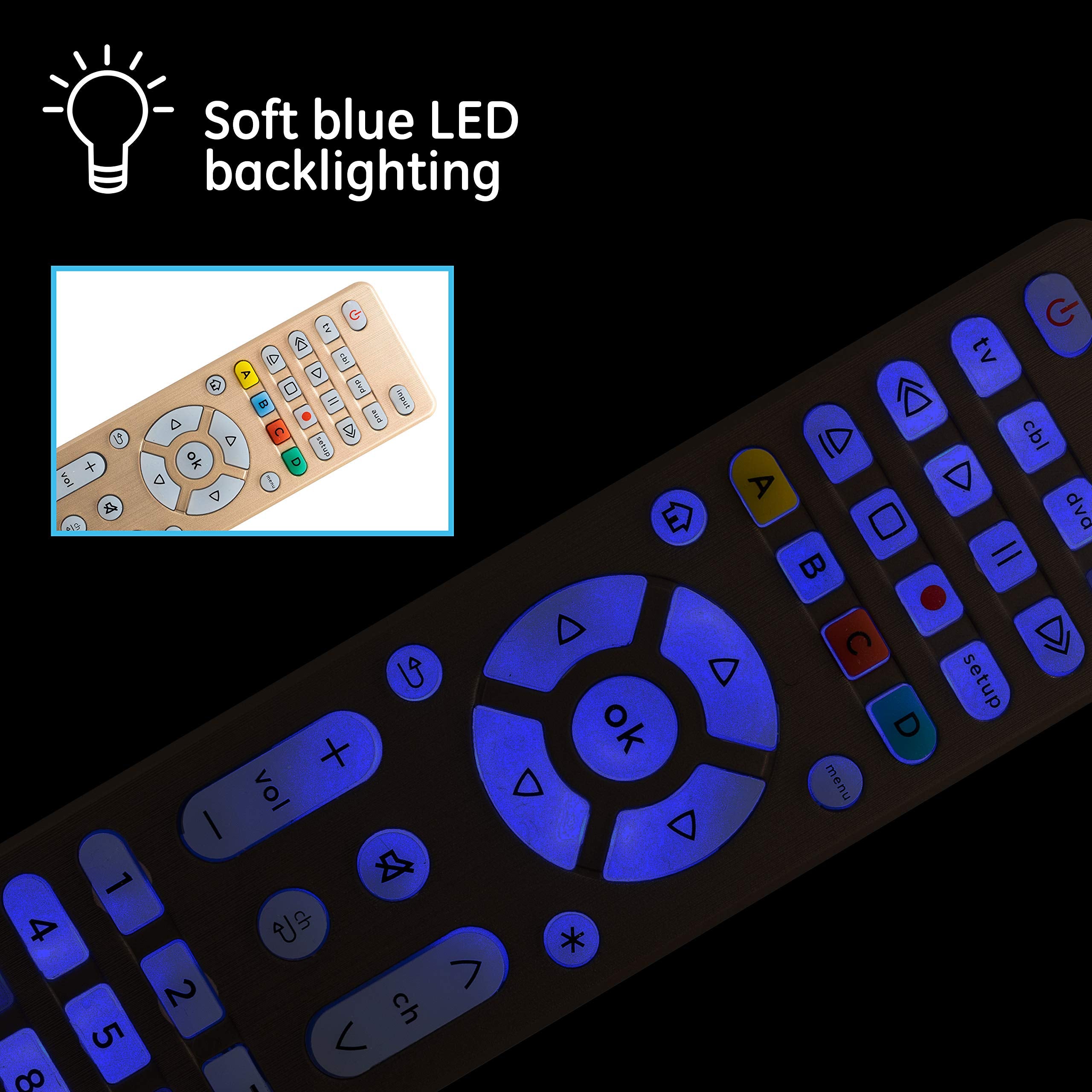 GE 4 Device Universal Remote with Backlit Buttons