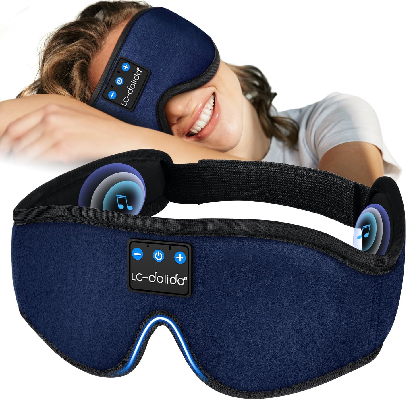 Sleep Headphones Bluetooth Eye Mask for Side Sleepers