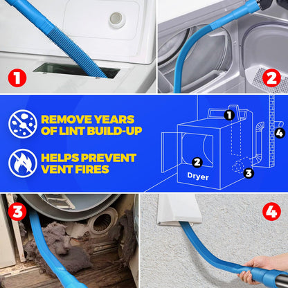 Holikme Dryer Vent Cleaning Kit Blue Lint Vacuum Attachment
