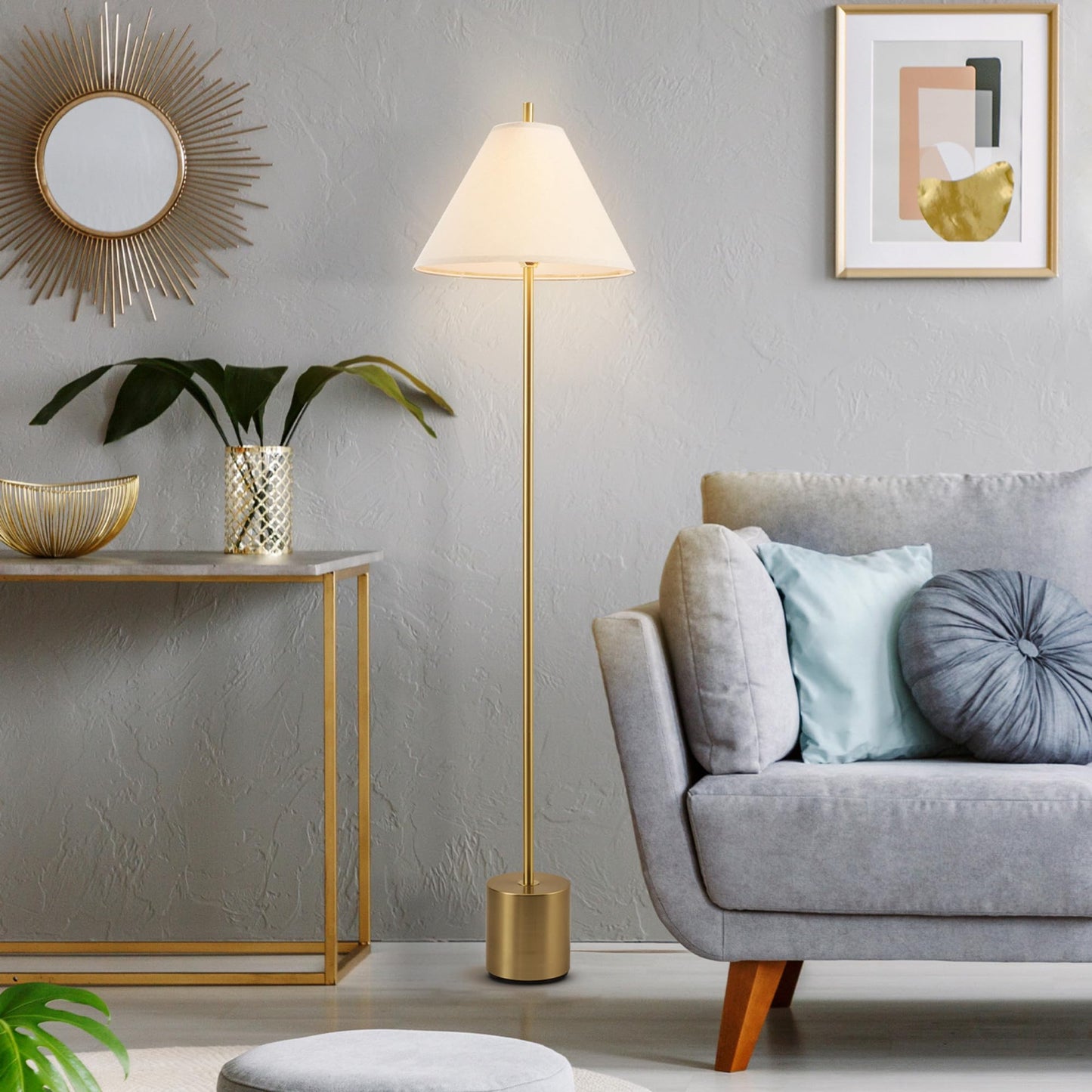 Modern 58 Inch Floor Lamp with Geometric Design
