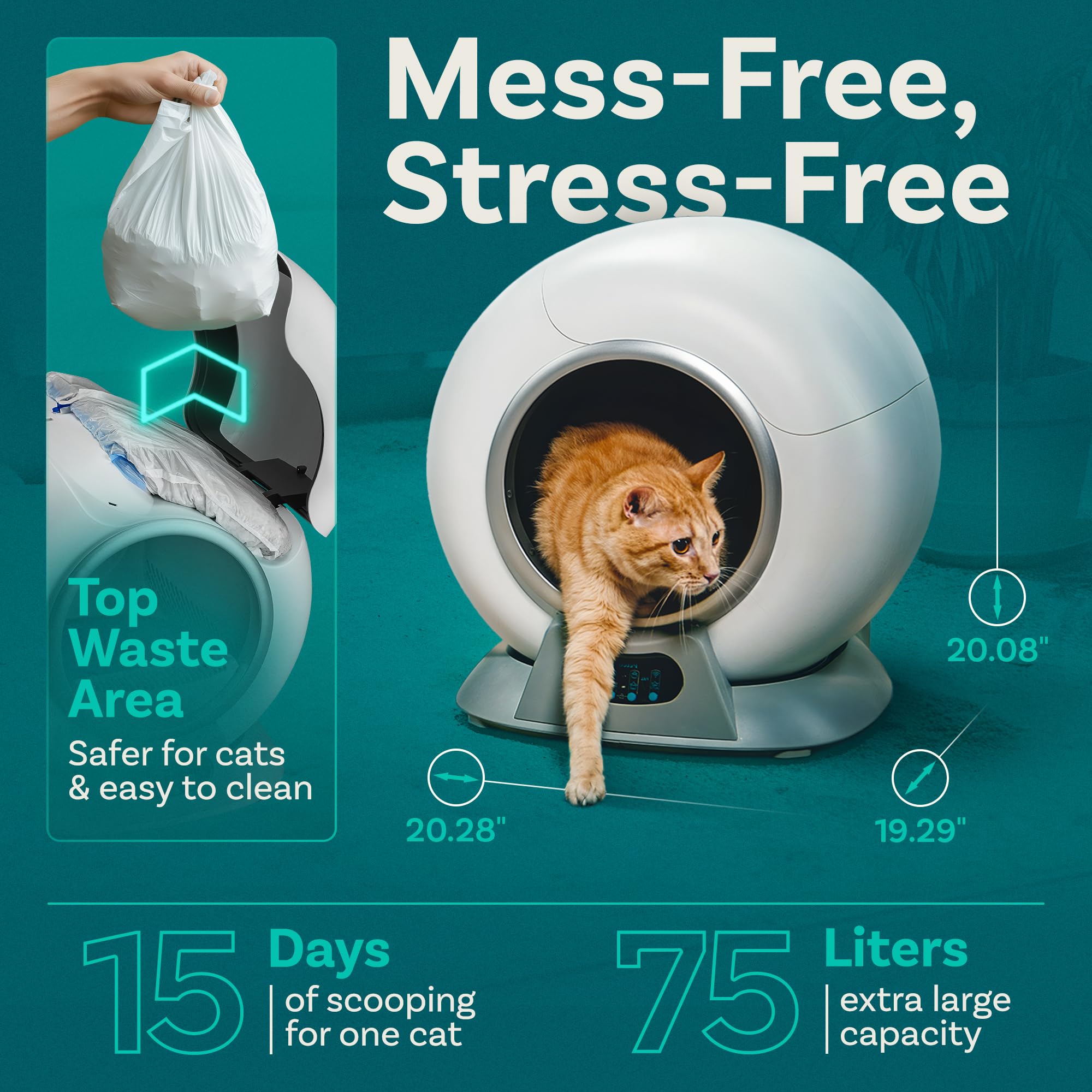 Self Cleaning Litter Box with App Control