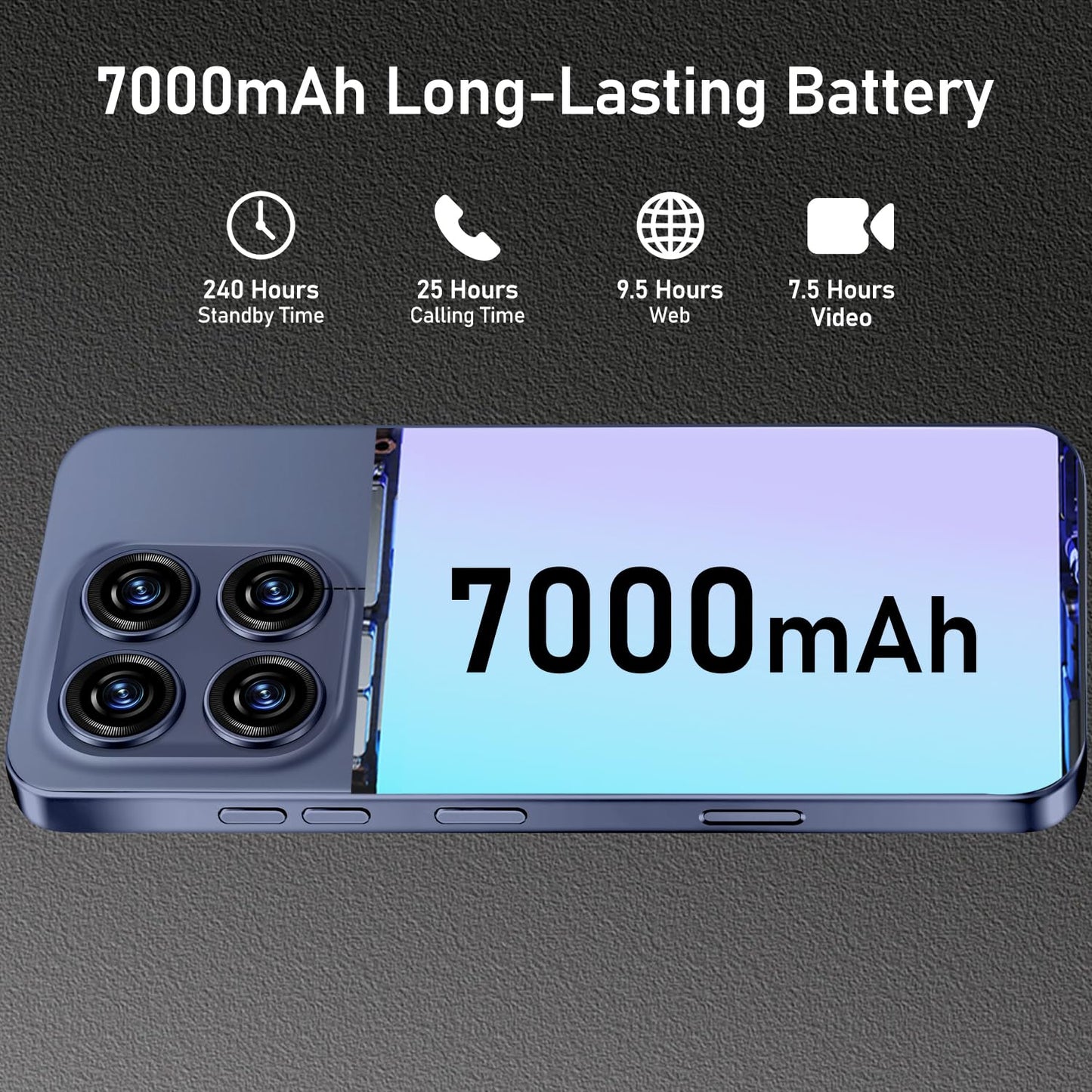 MMY 16PROMA X Unlocked Phone 6.99in HD Android 14 7000mAh 5G 16GB 512GB Deep Blue