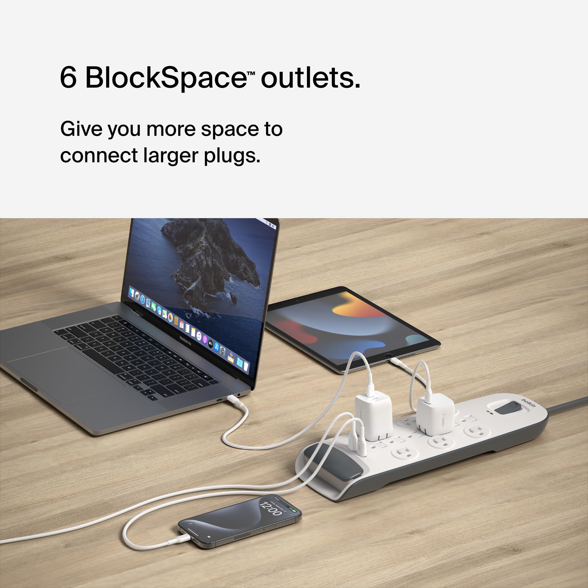 Belkin 12 Outlet Surge Protector Power Strip USB C Safe