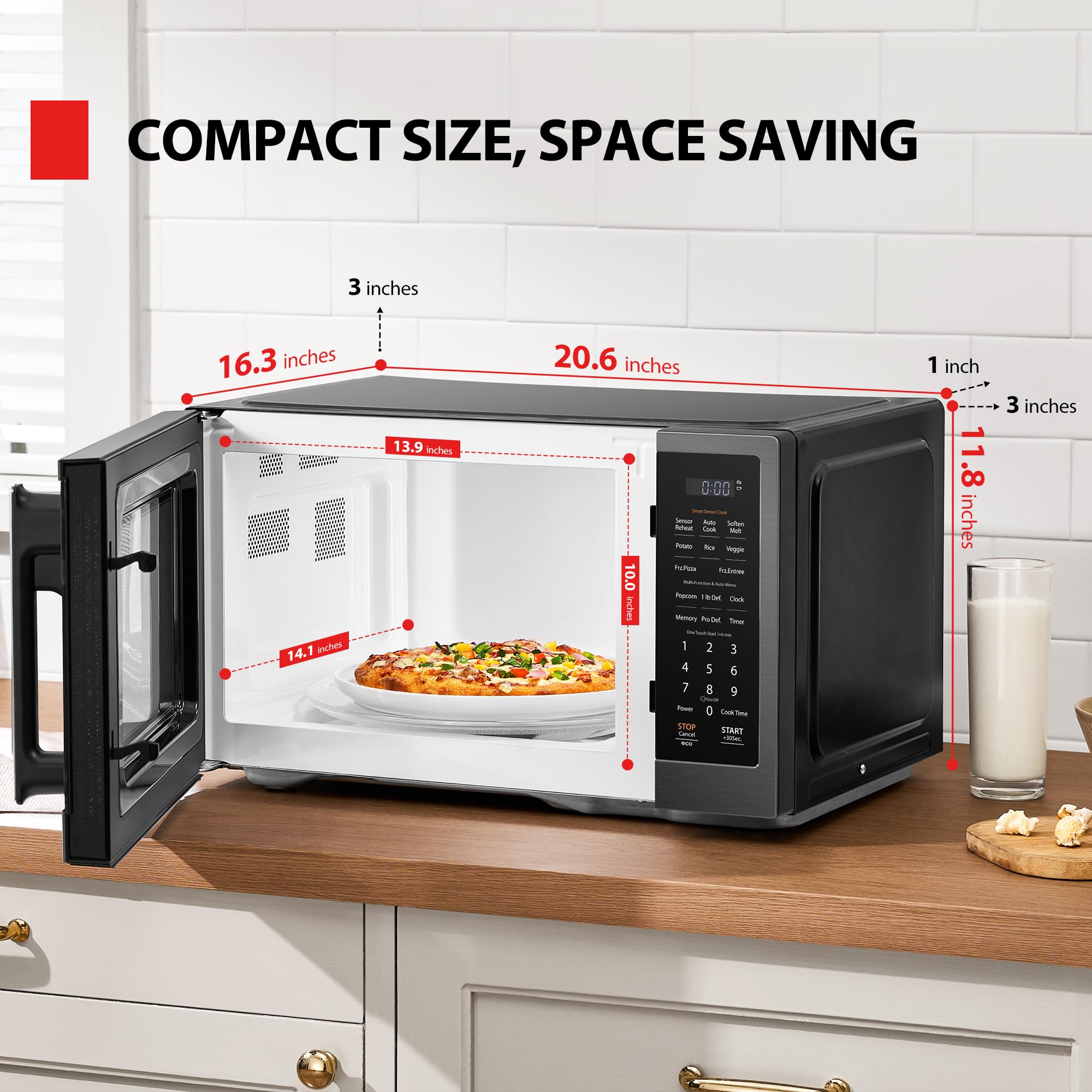 Toshiba Small Countertop Microwave with Child Lock Feature