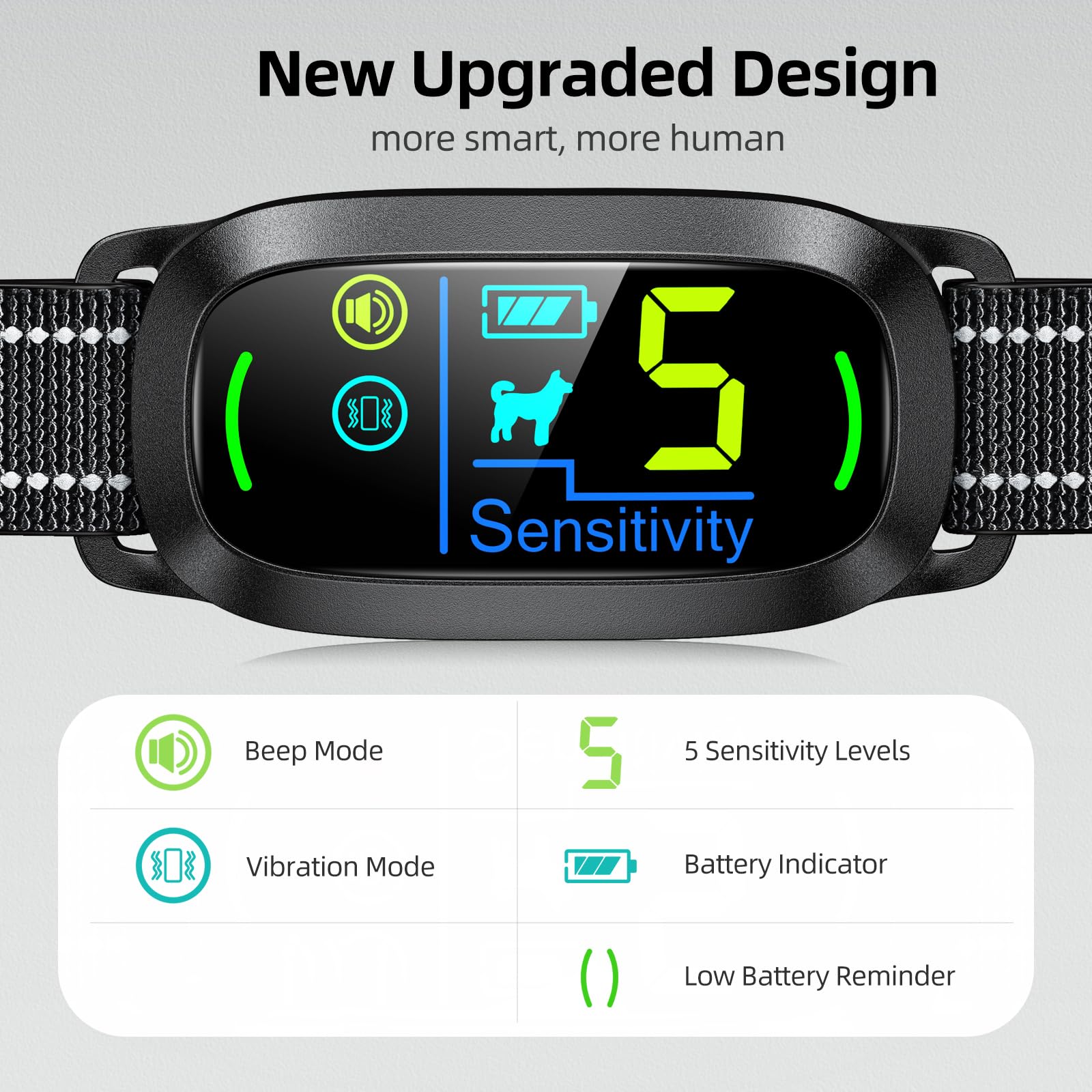 Rechargeable Dog Bark Collar with Adjustable Sensitivity Levels