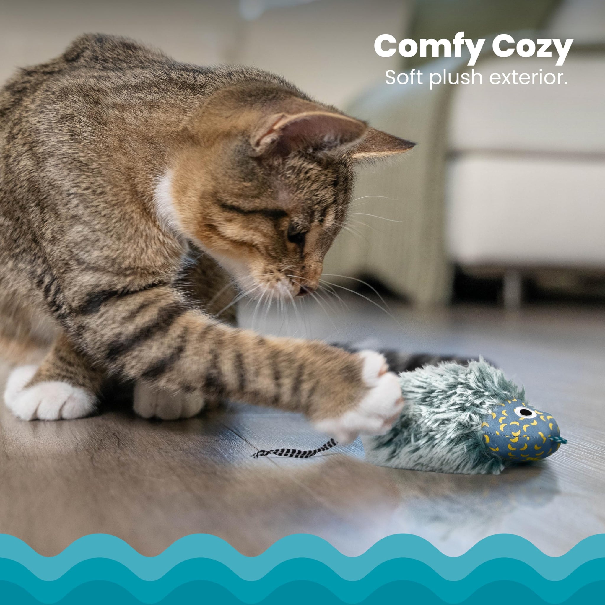 Calming Cat Toy with Purring Sound for Stress Relief