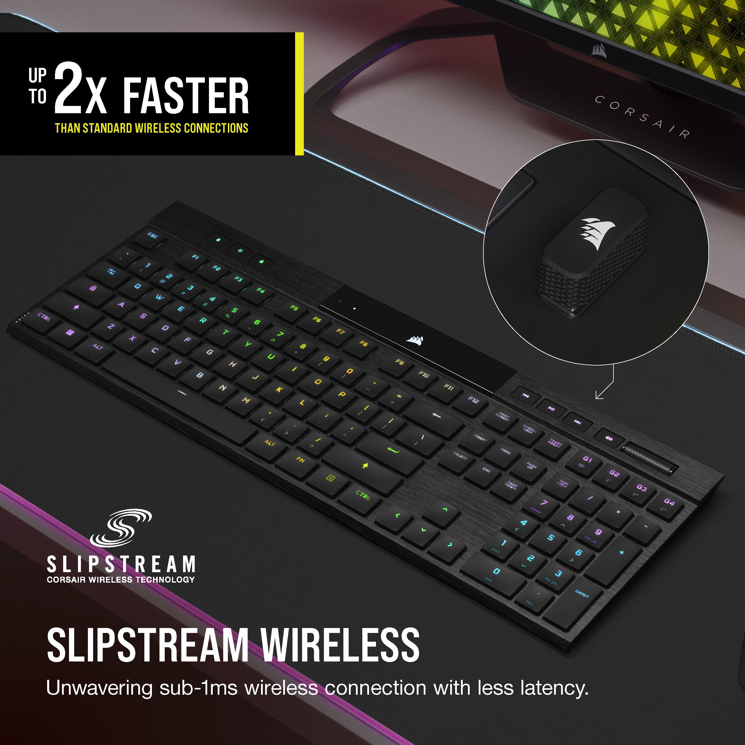 Corsair K100 RGB Gaming Keyboard with Hyper-Processing Technology