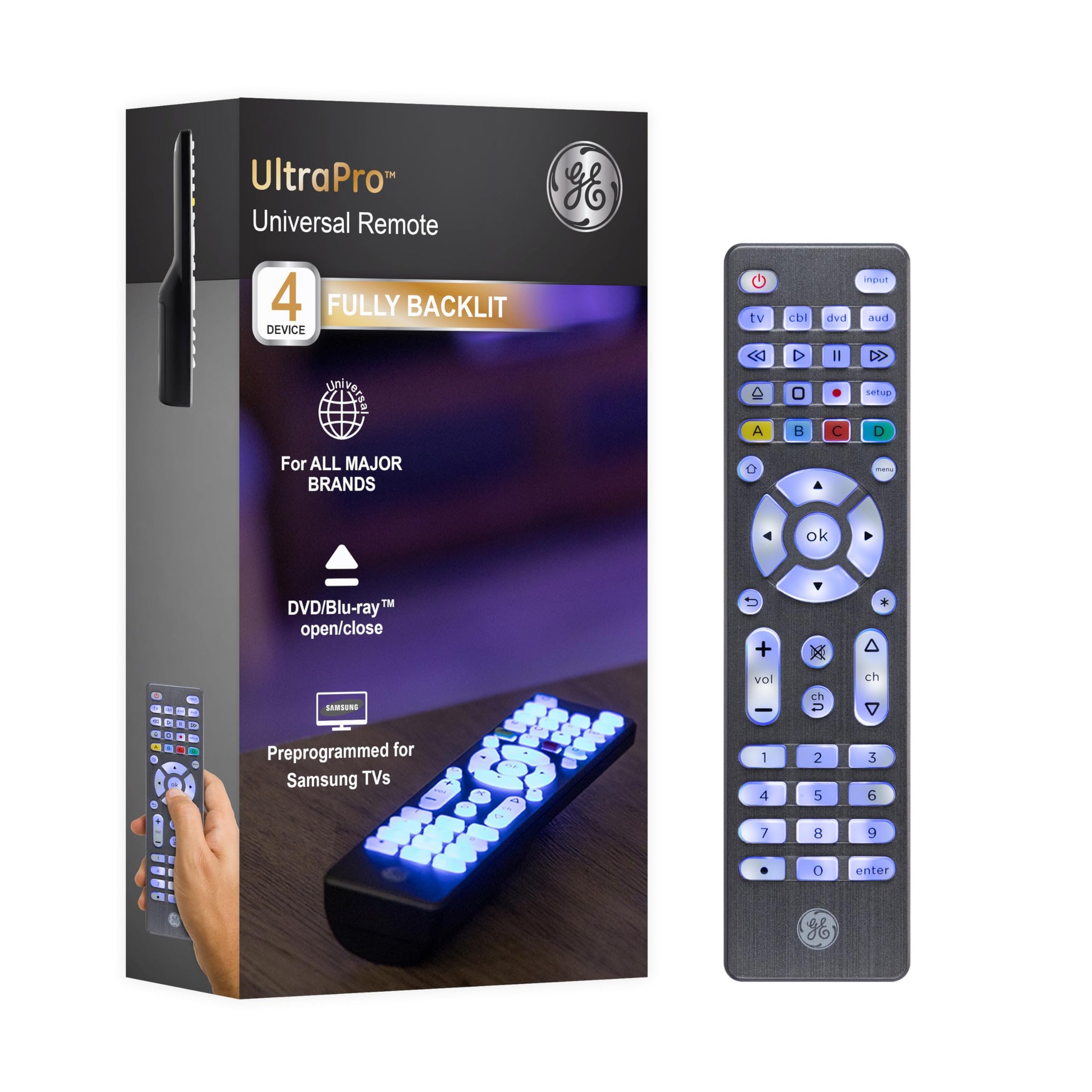 GE 4 Device Universal Remote with Backlit Buttons