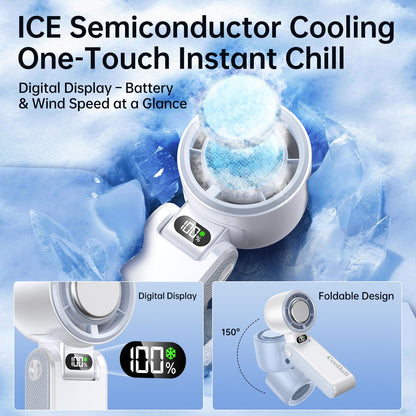 Handheld Portable Fan Ice Cooler 20000 RPM Turbo Purple
