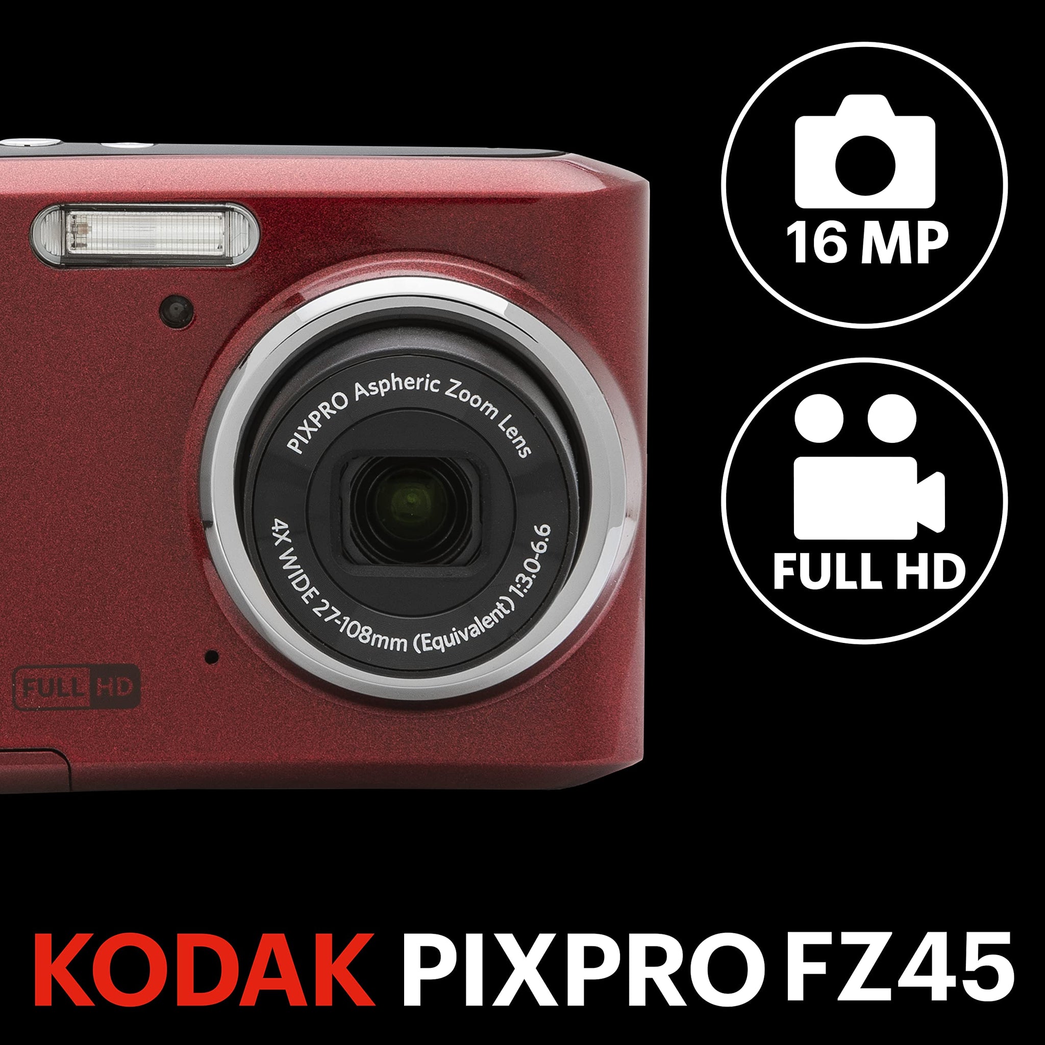 Kodak Pixpro FZ45 16MP Digital Camera with Easy Zoom