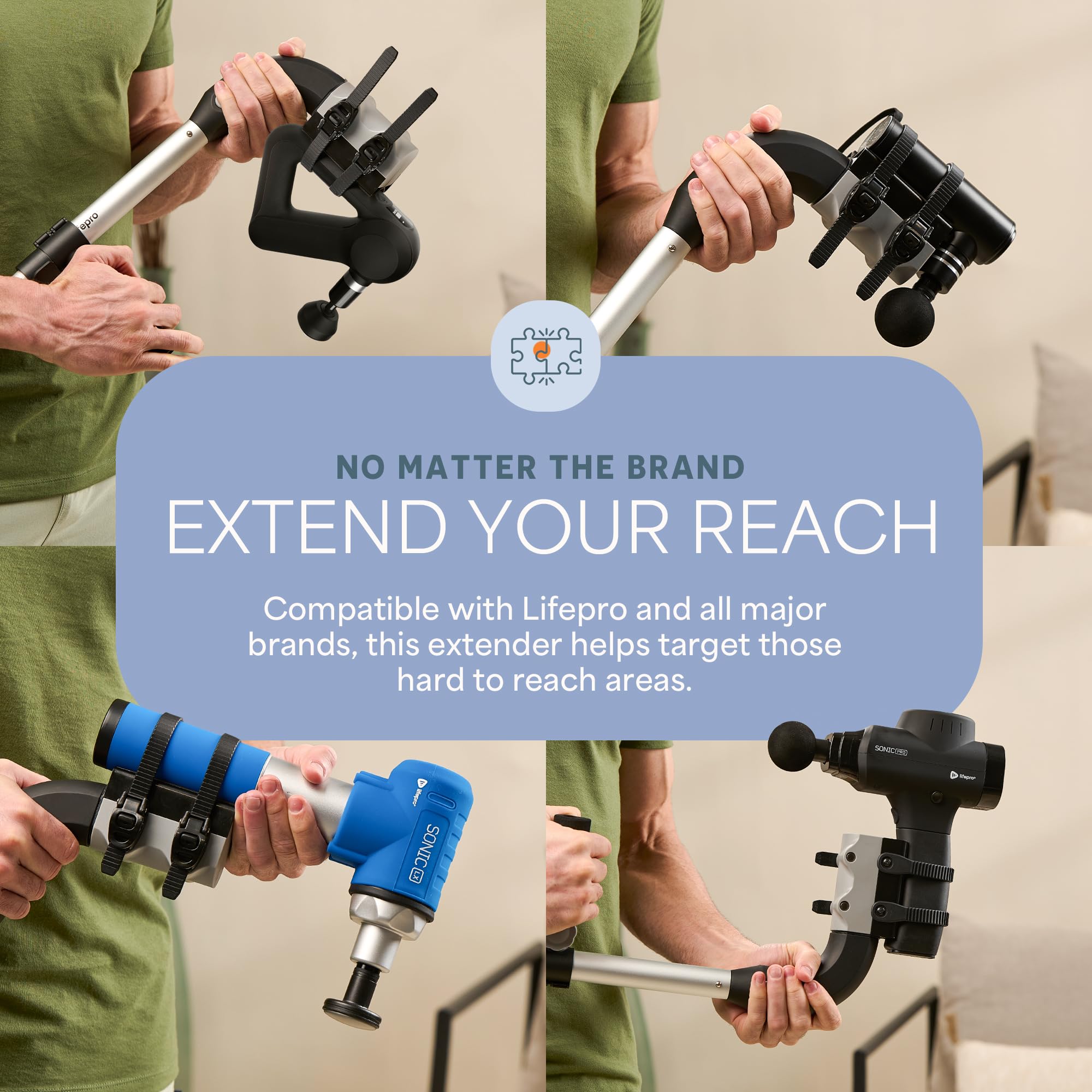 LifePro Deep Tissue Massage Gun with Multiple Heads