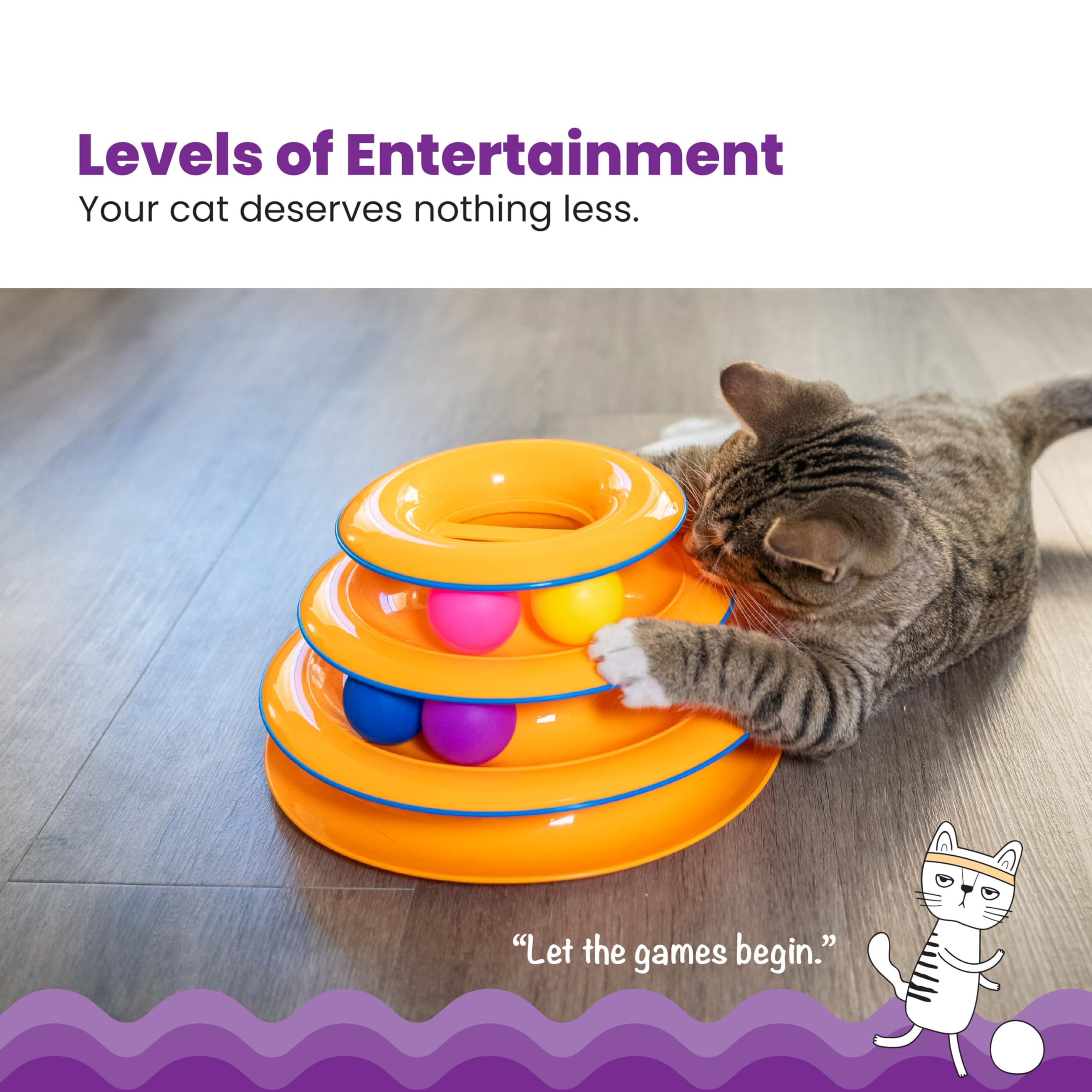 Interactive Three Level Cat Track Toy for Endless Fun