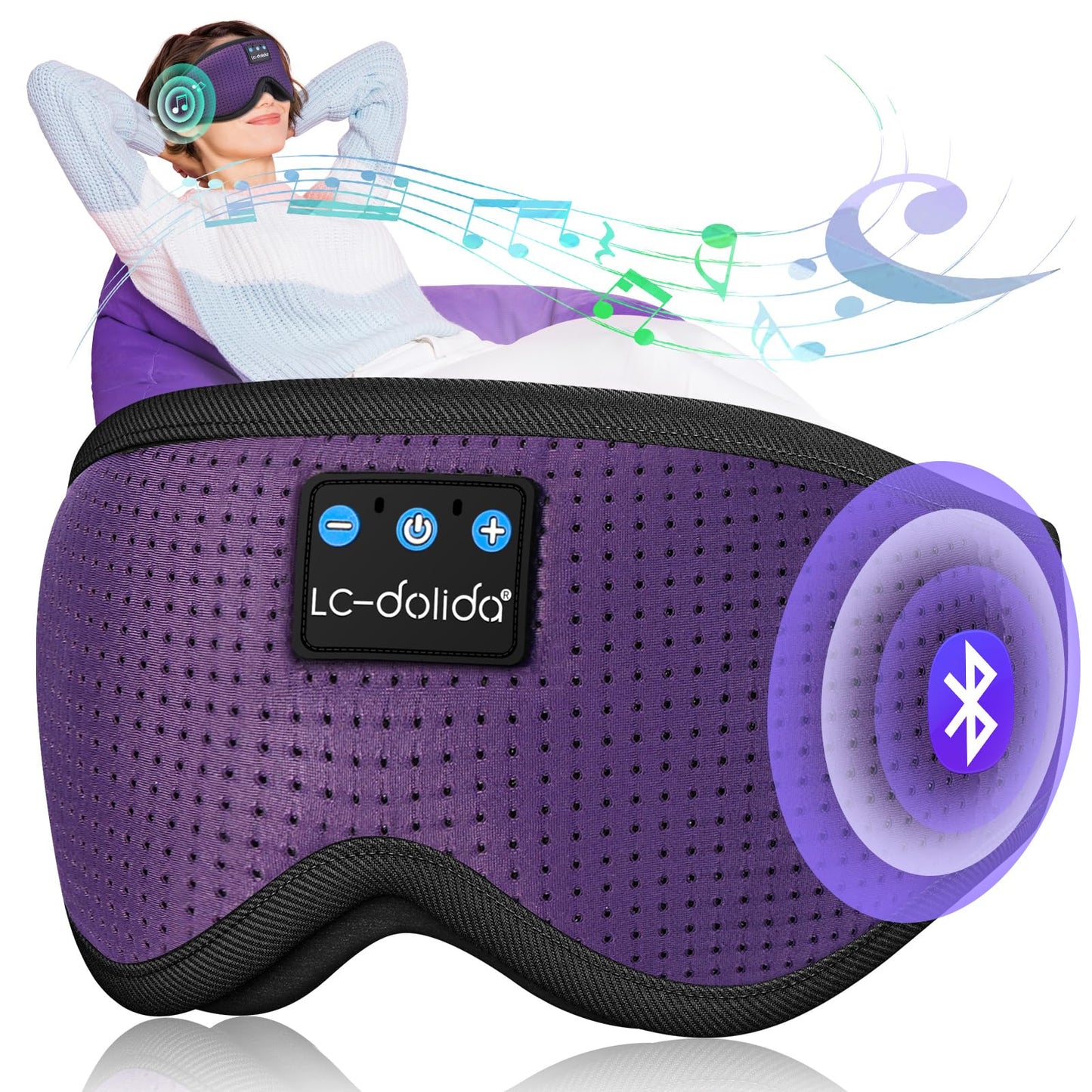 Sleep Headphones Bluetooth Eye Mask for Side Sleepers